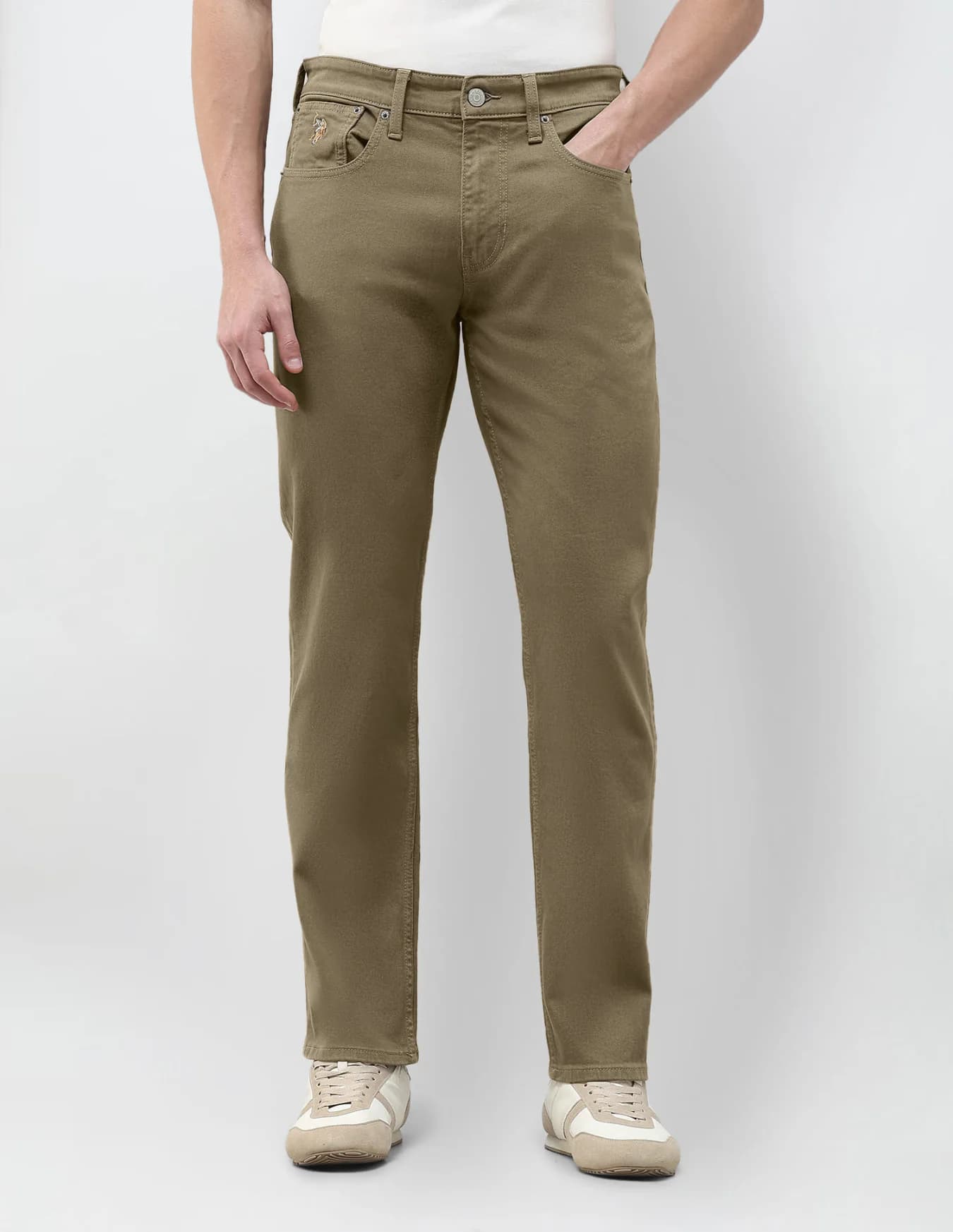 Men's Brown Casual Slim Fit Mid Rise Non-Faded Jeans