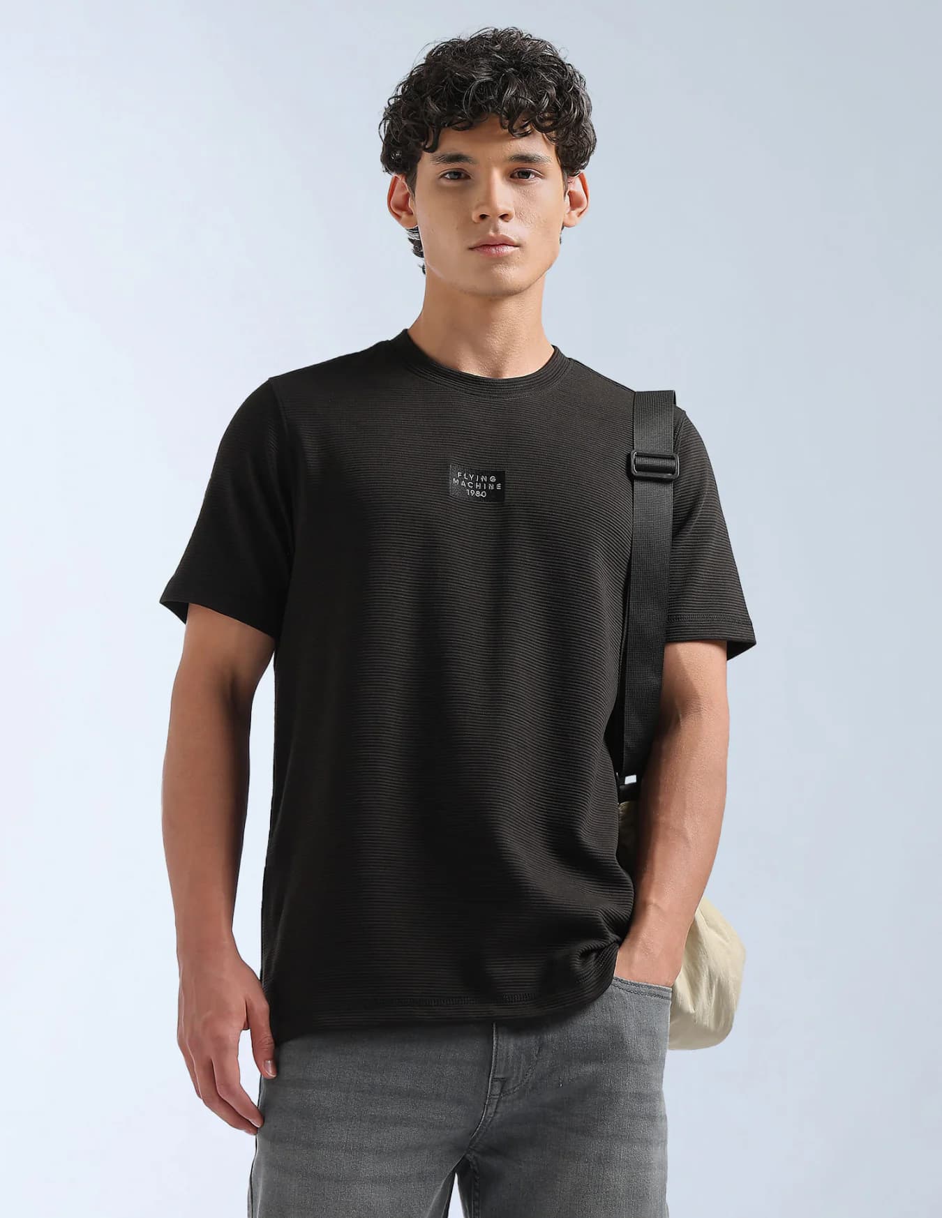 Men's Black Casual Half Sleeves Regular Fit Tshirt