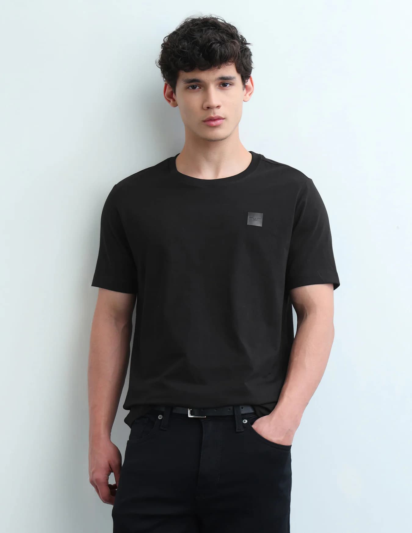 Men's Black Casual Half Sleeves Regular Fit Tshirt
