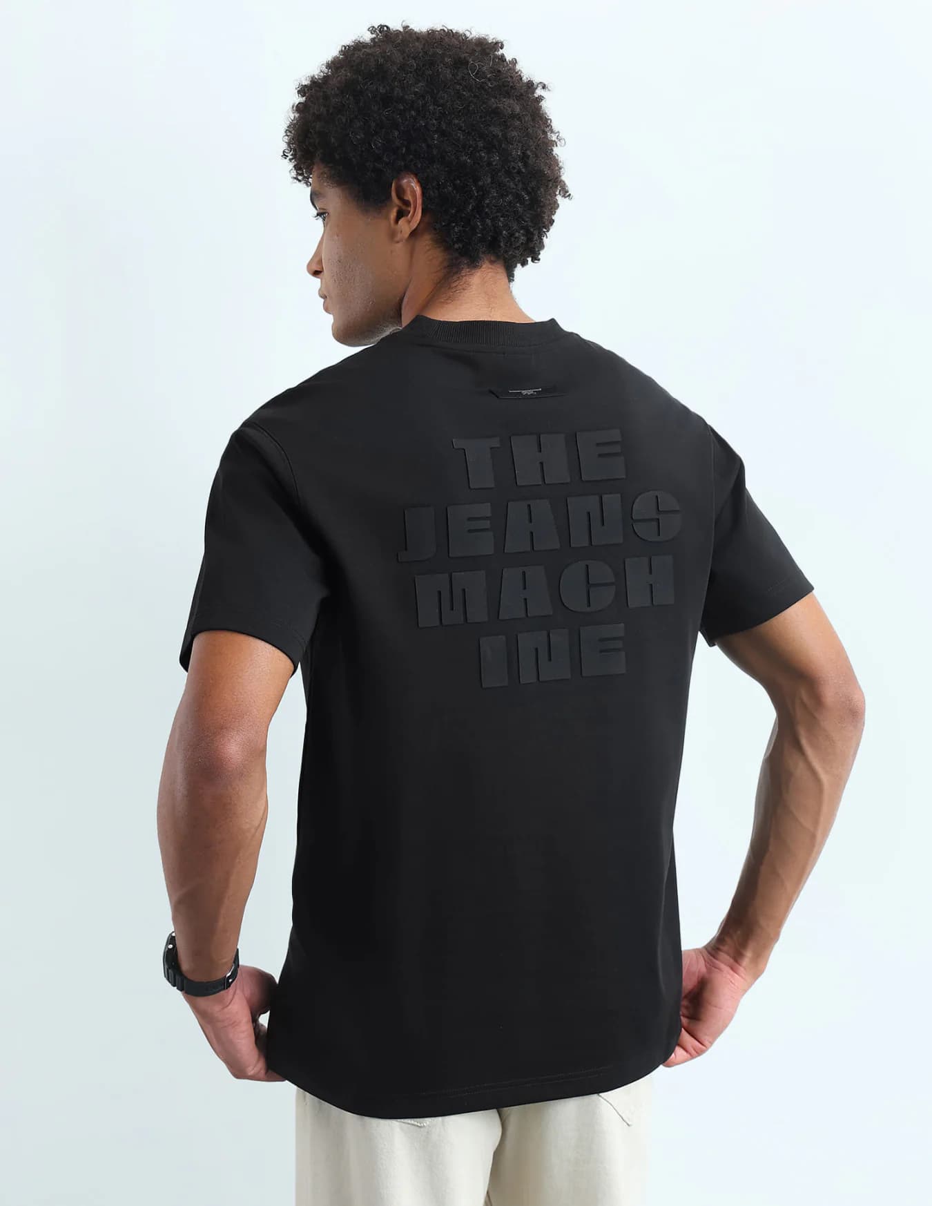 Men's Black Casual Half Sleeves Oversized Fit Tshirt