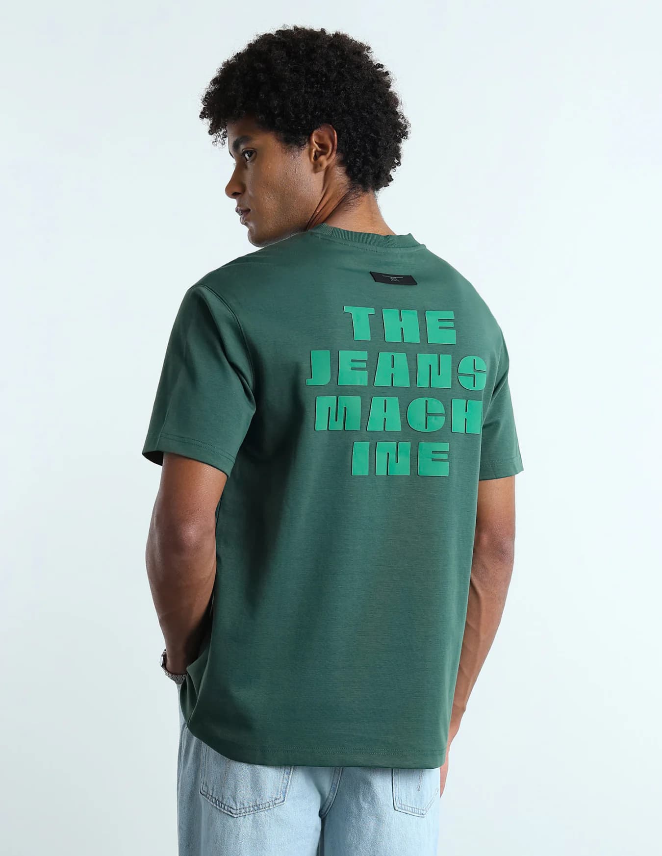Men's Green Casual Half Sleeves Oversized Fit Tshirt