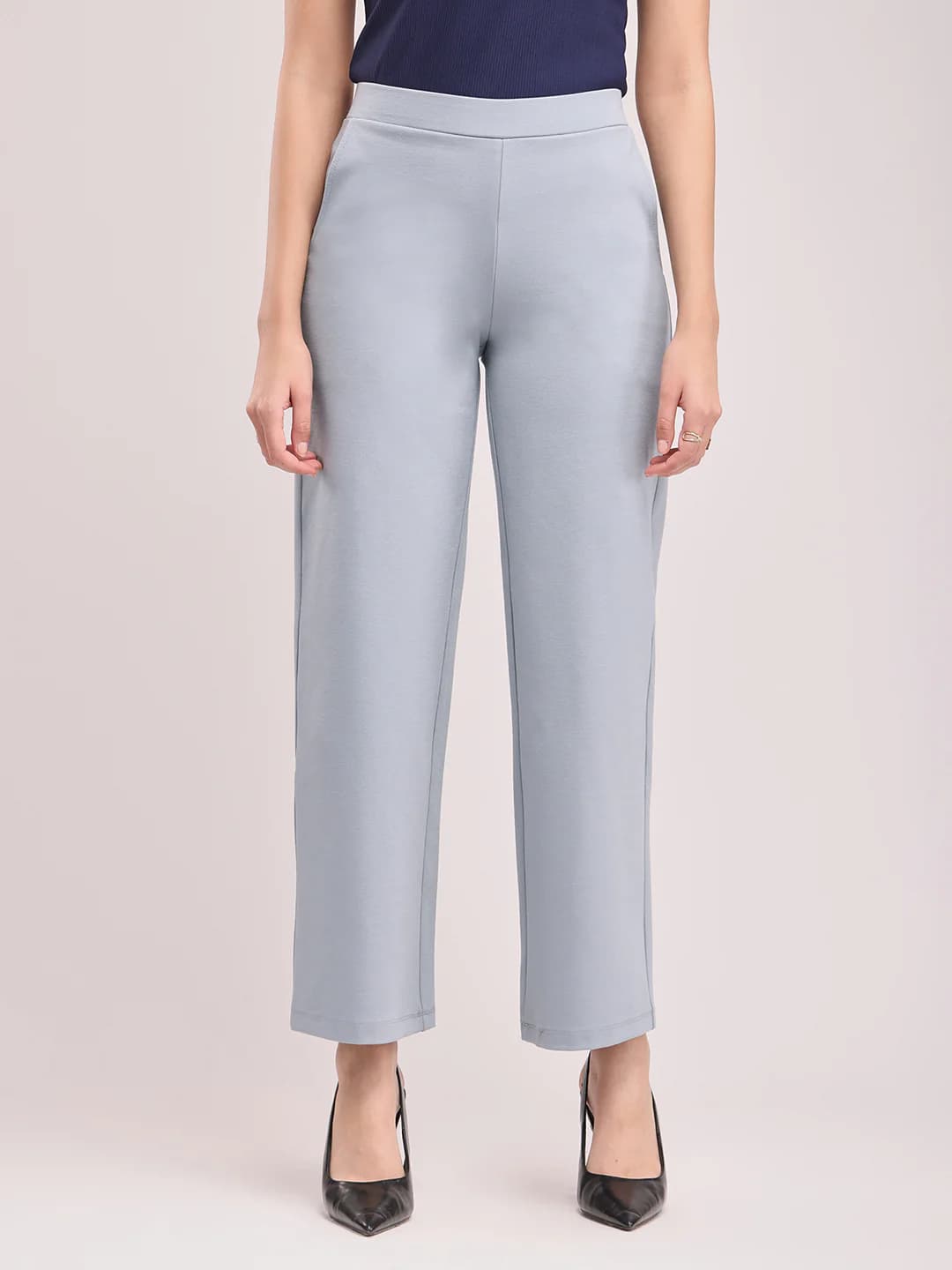 Women's Grey LivIn Wide Leg Formal Trouser