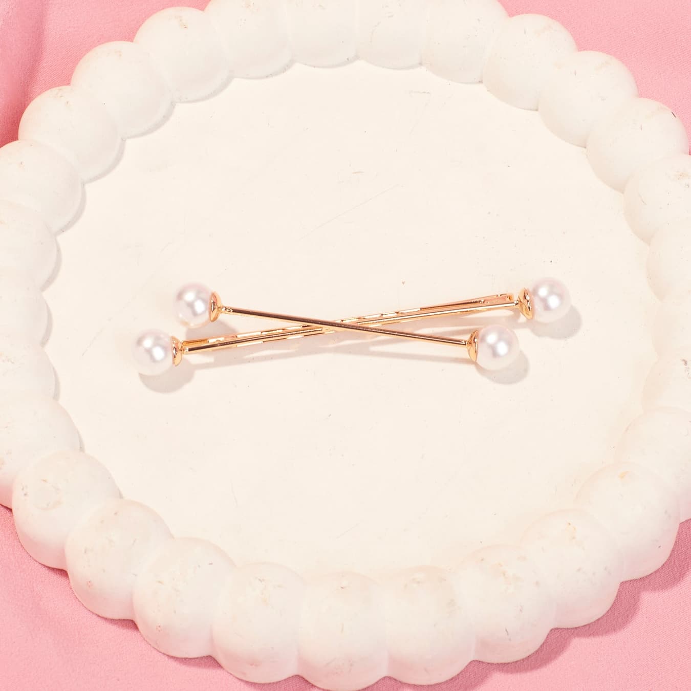 Women's Gold Casual Pearlina Hair Pin