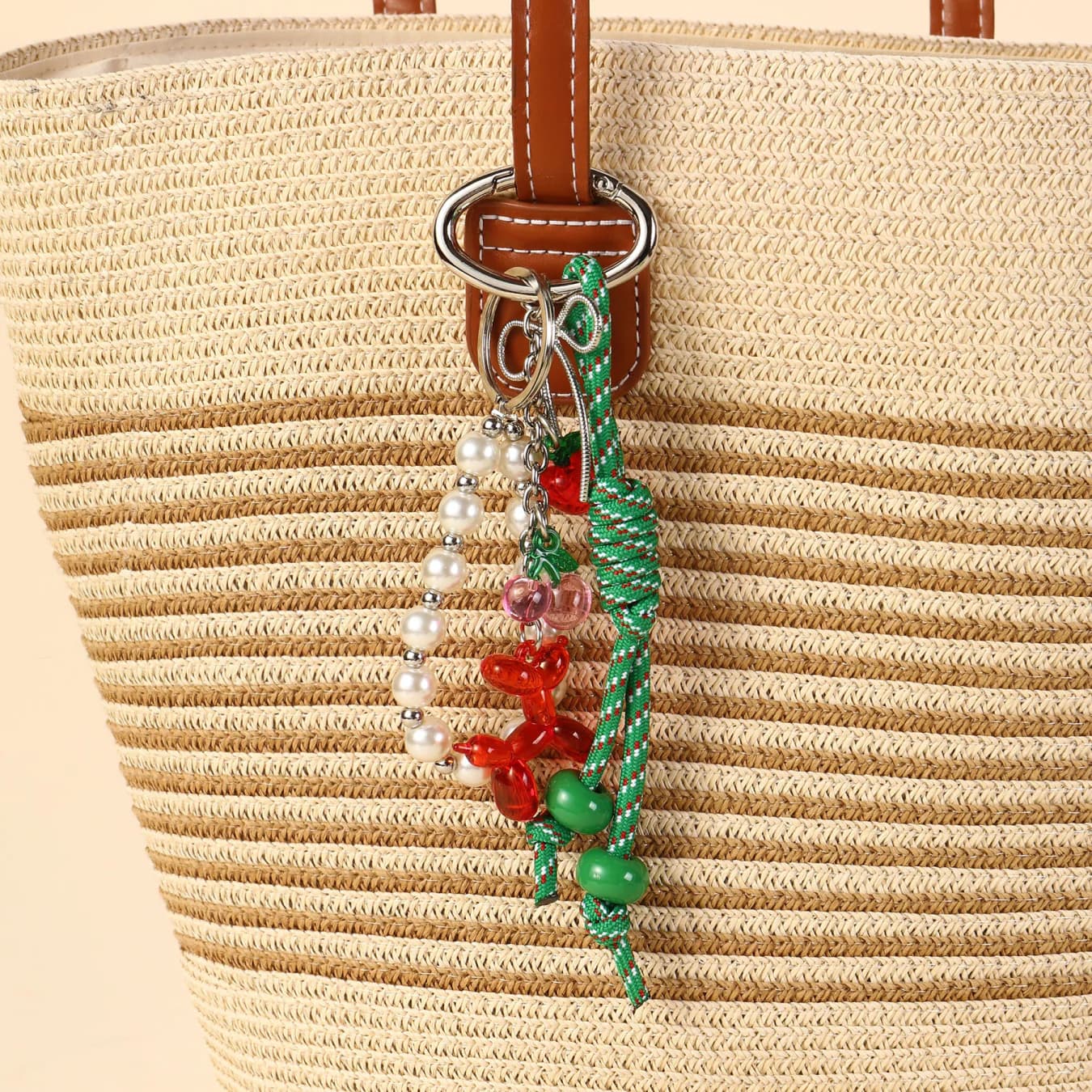 Women's Stylish Multicoloured Bag and Purse Charm