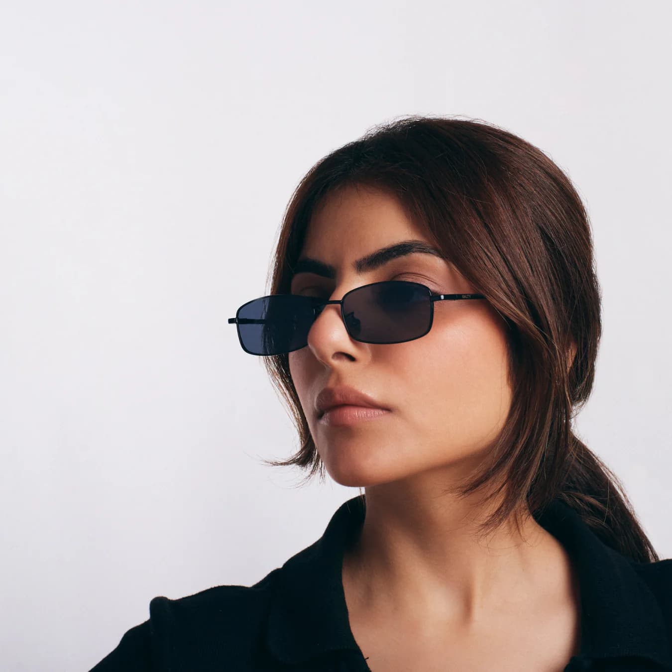 Women's Black Smart Casual Virat Timeless Black Rectangular Sunglasses