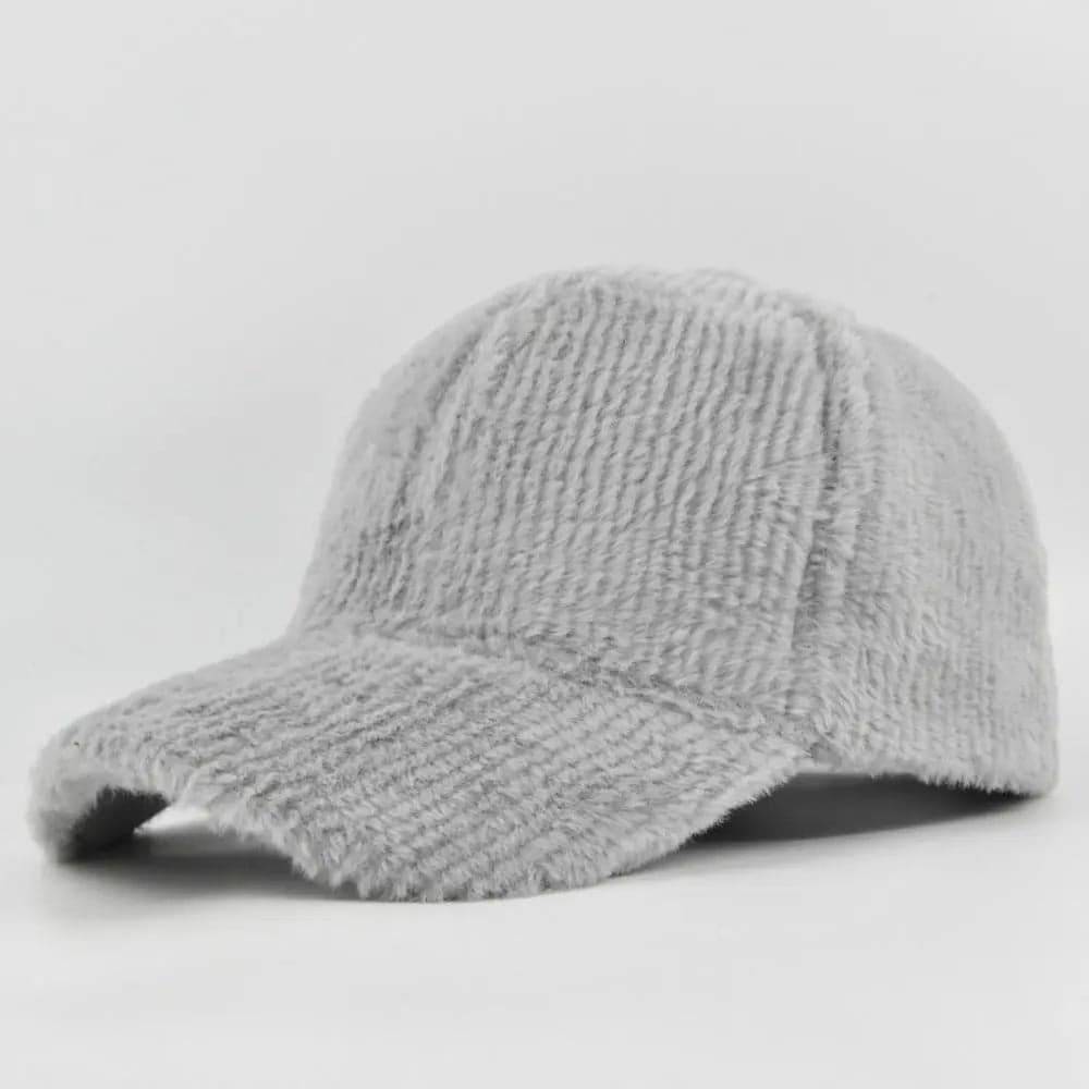 Women's Grey Cloud Soft Fuzzy Cotton Baseball Cap