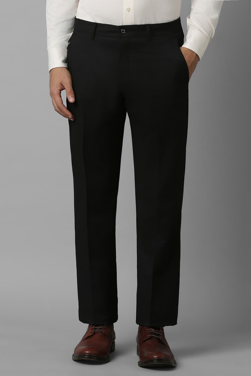 Men's Brown Formal Regular Fit Mid Rise Trouser