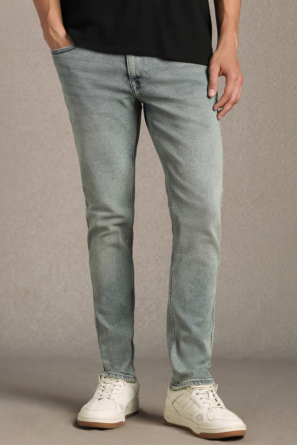 Men's Navy Casual Slim Fit Low Rise Jeans