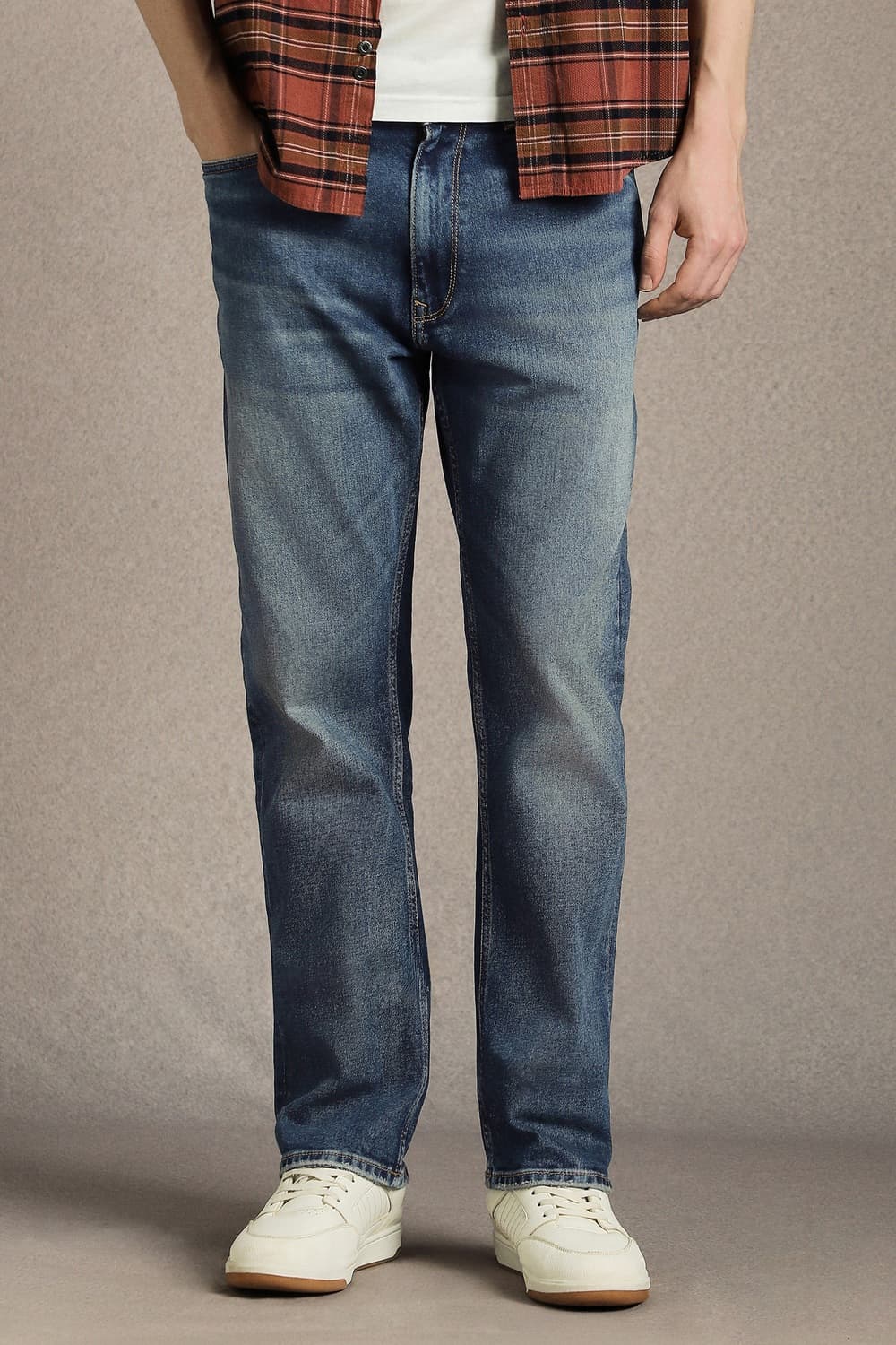 Men's Blue Casual Regular Fit Low Rise Jeans