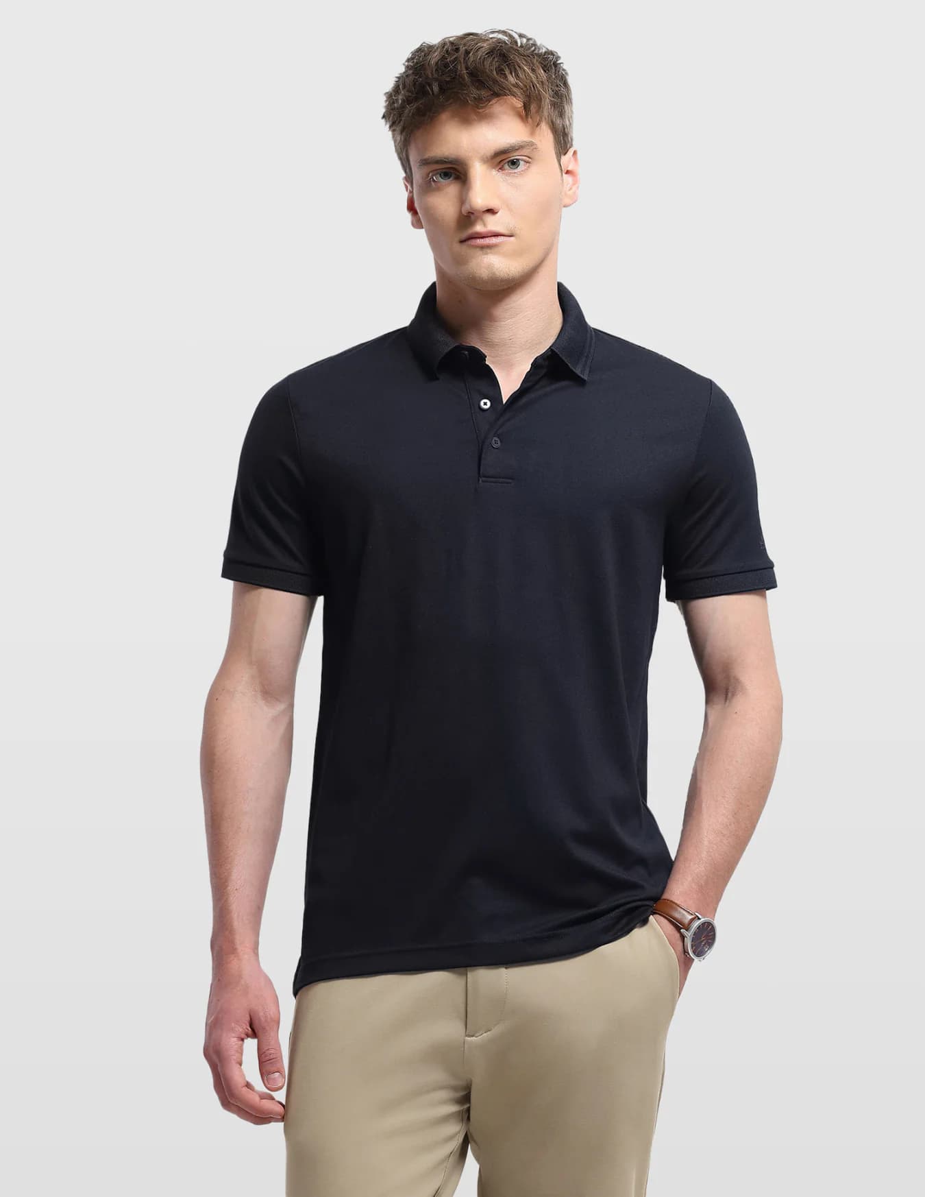 Men's Navy Casual Half Sleeves Regular Fit Tshirt
