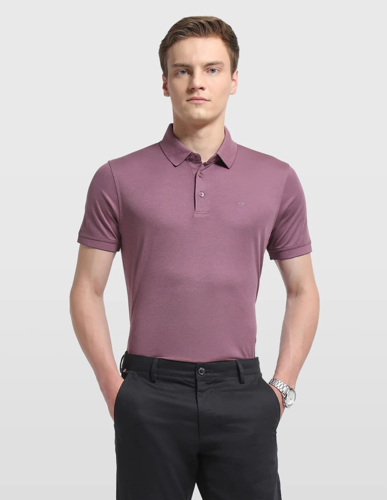 Men's Purple Casual Half Sleeves Regular Fit Tshirt