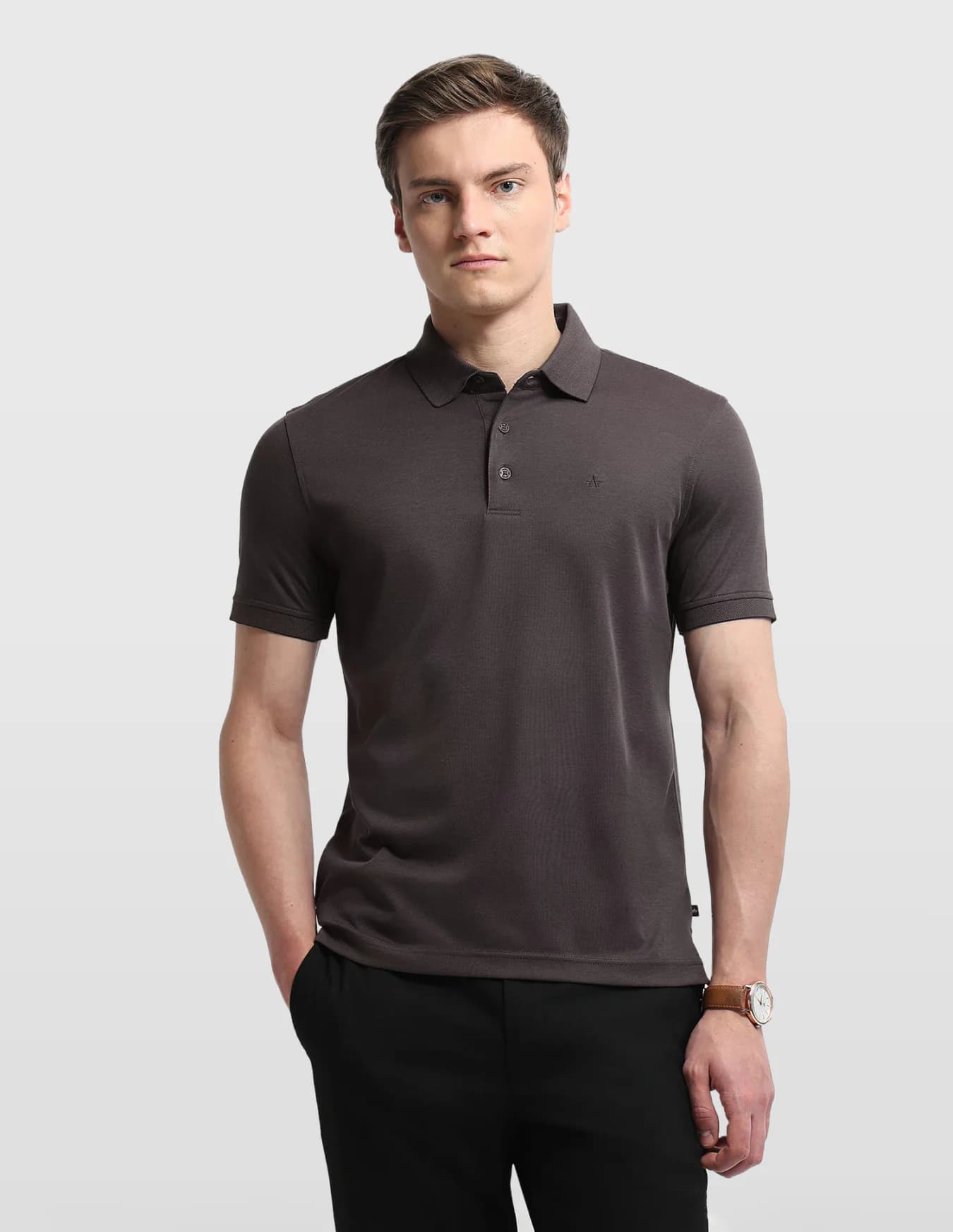 Men's Brown Casual Half Sleeves Regular Fit Tshirt