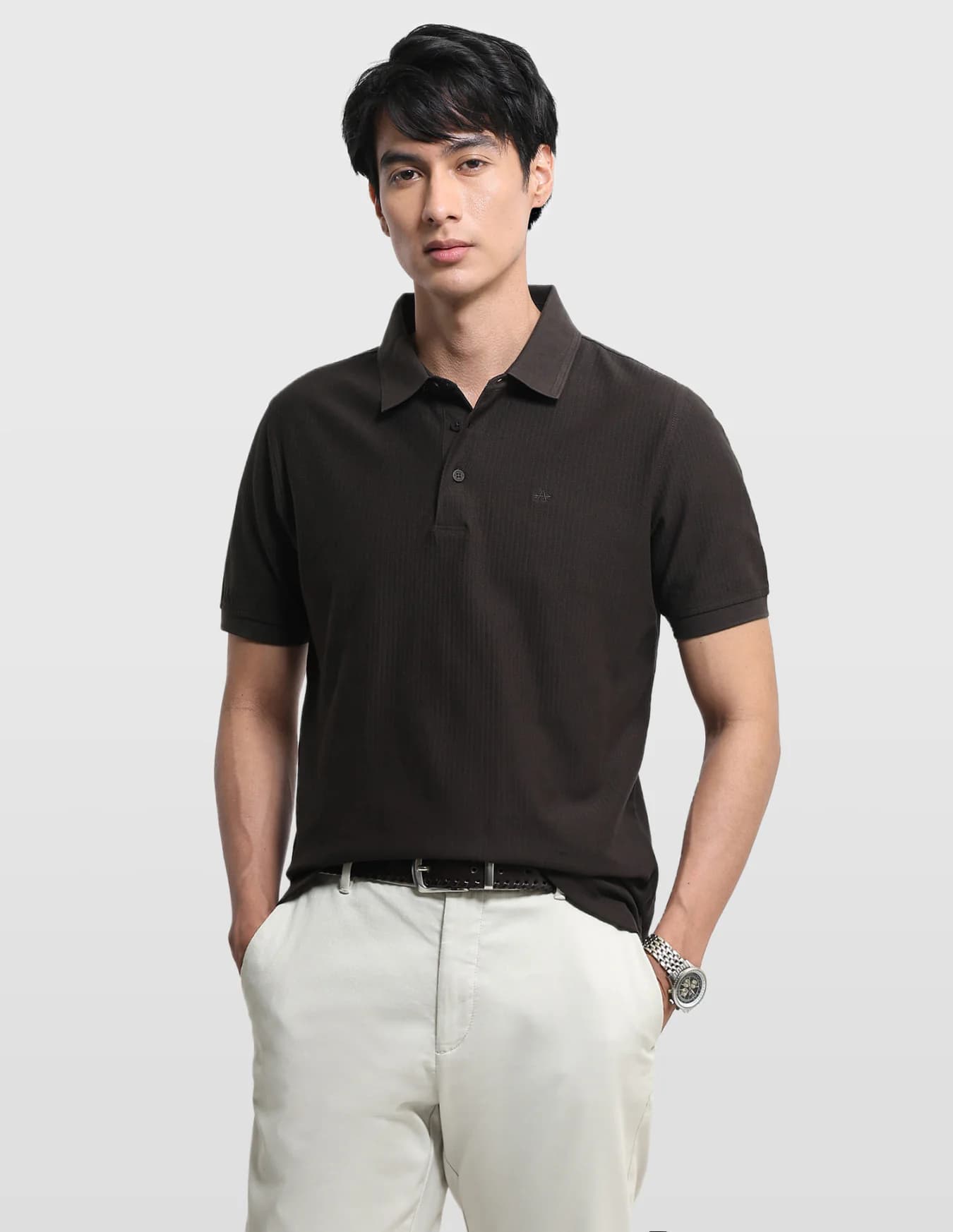 Men's Brown Casual Half Sleeves Regular Fit Tshirt