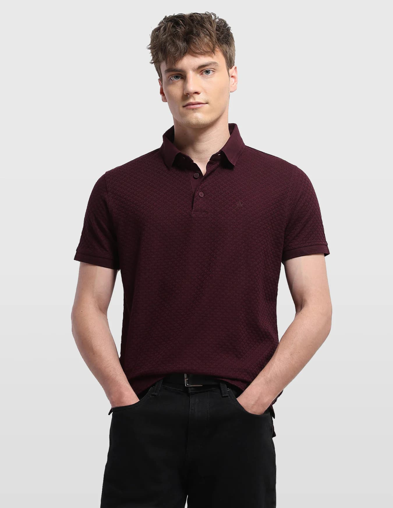 Men's Red Casual Half Sleeves Regular Fit Polo Tshirt