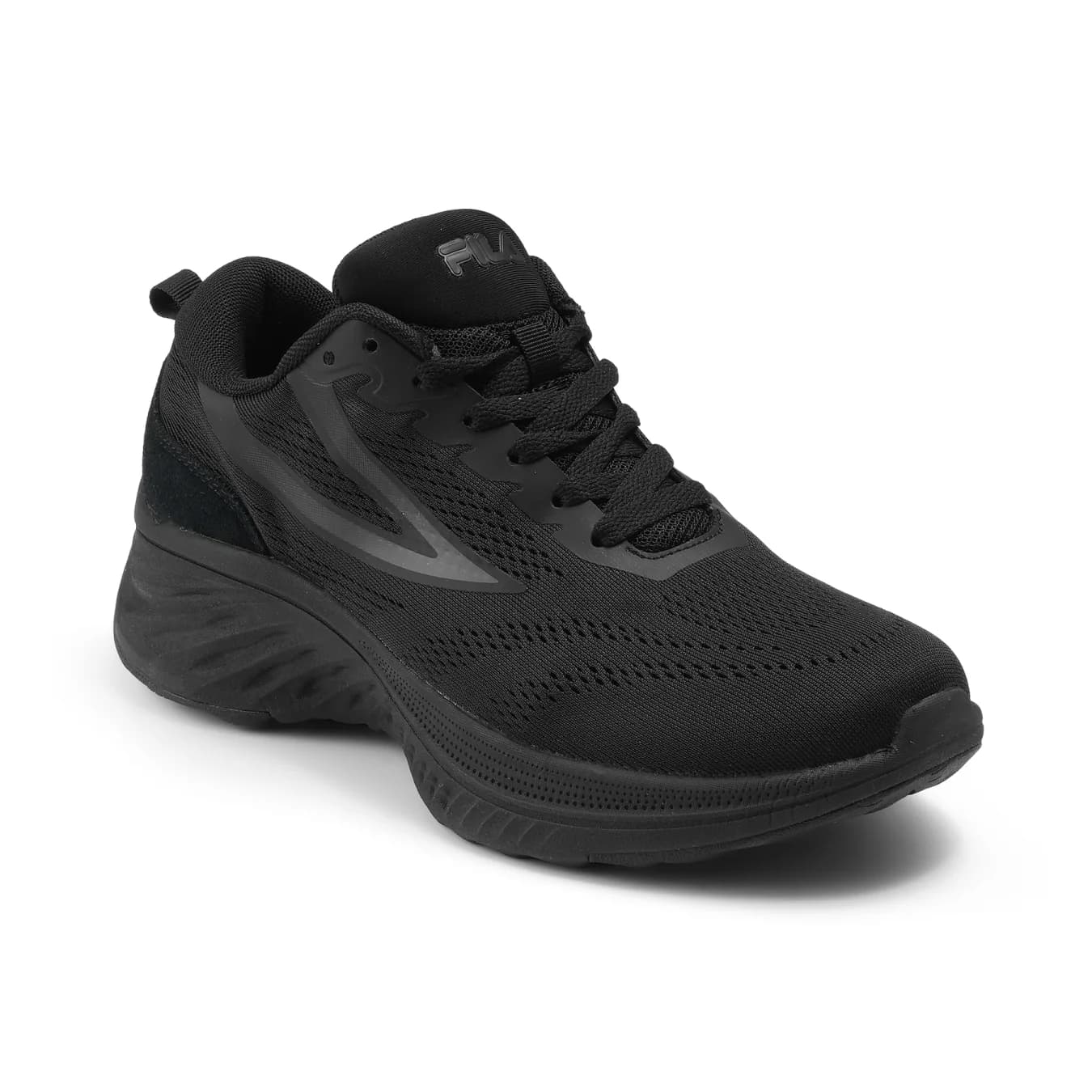 Men's Black Casual Round Toe Lace-Up Sneakers