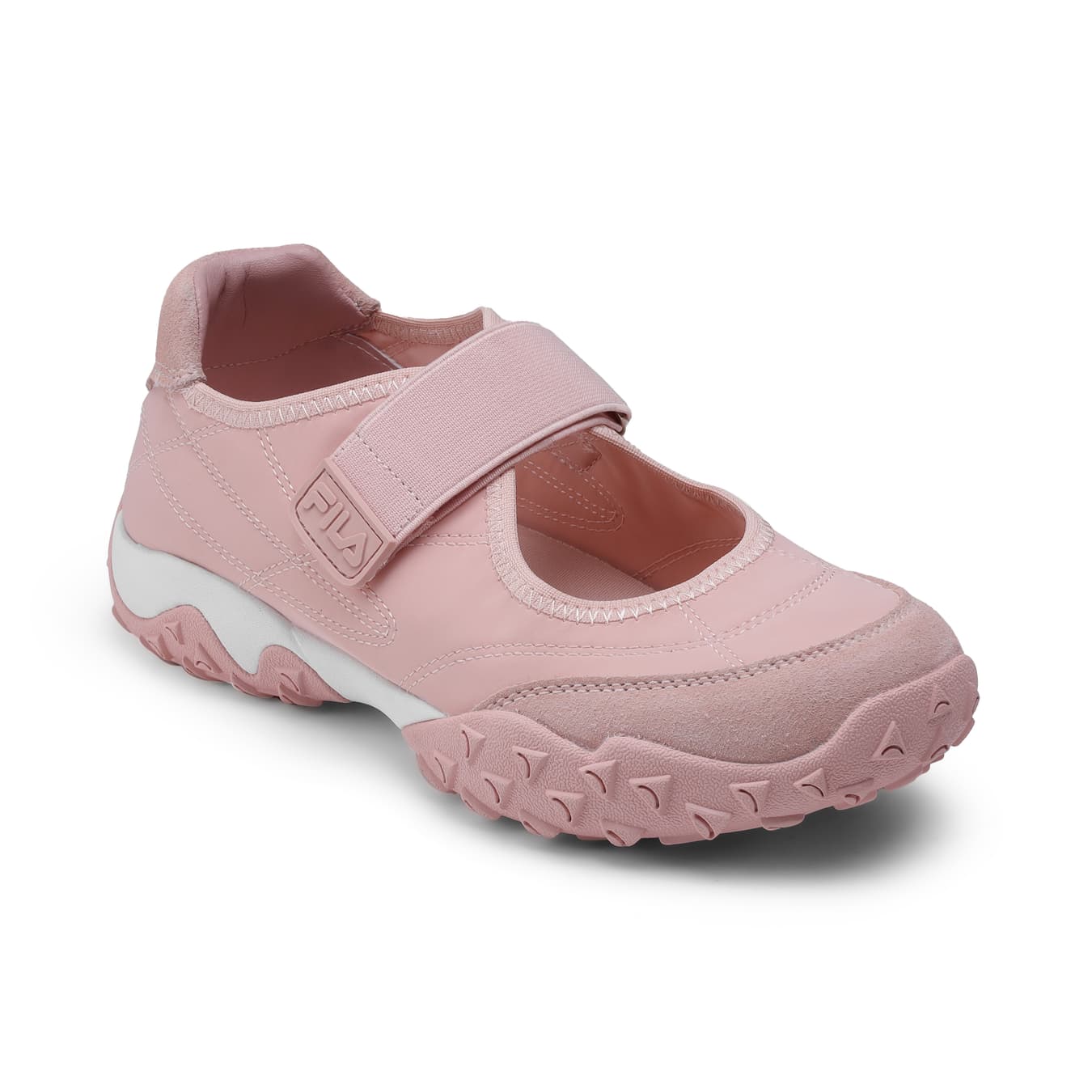 Women's Pink Casual Round Toe Velcro Mary Janes