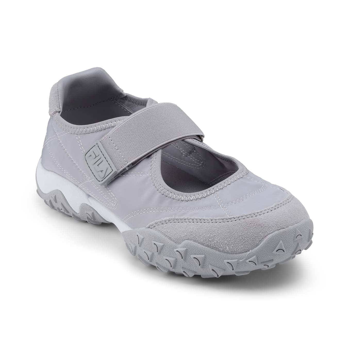 Women's Grey Casual Round Toe Velcro Mary Janes