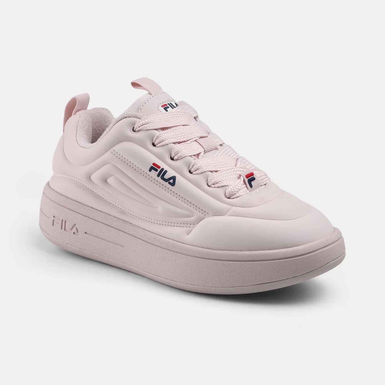 Women's Pink Casual Round Toe Lace-Up Sneakers