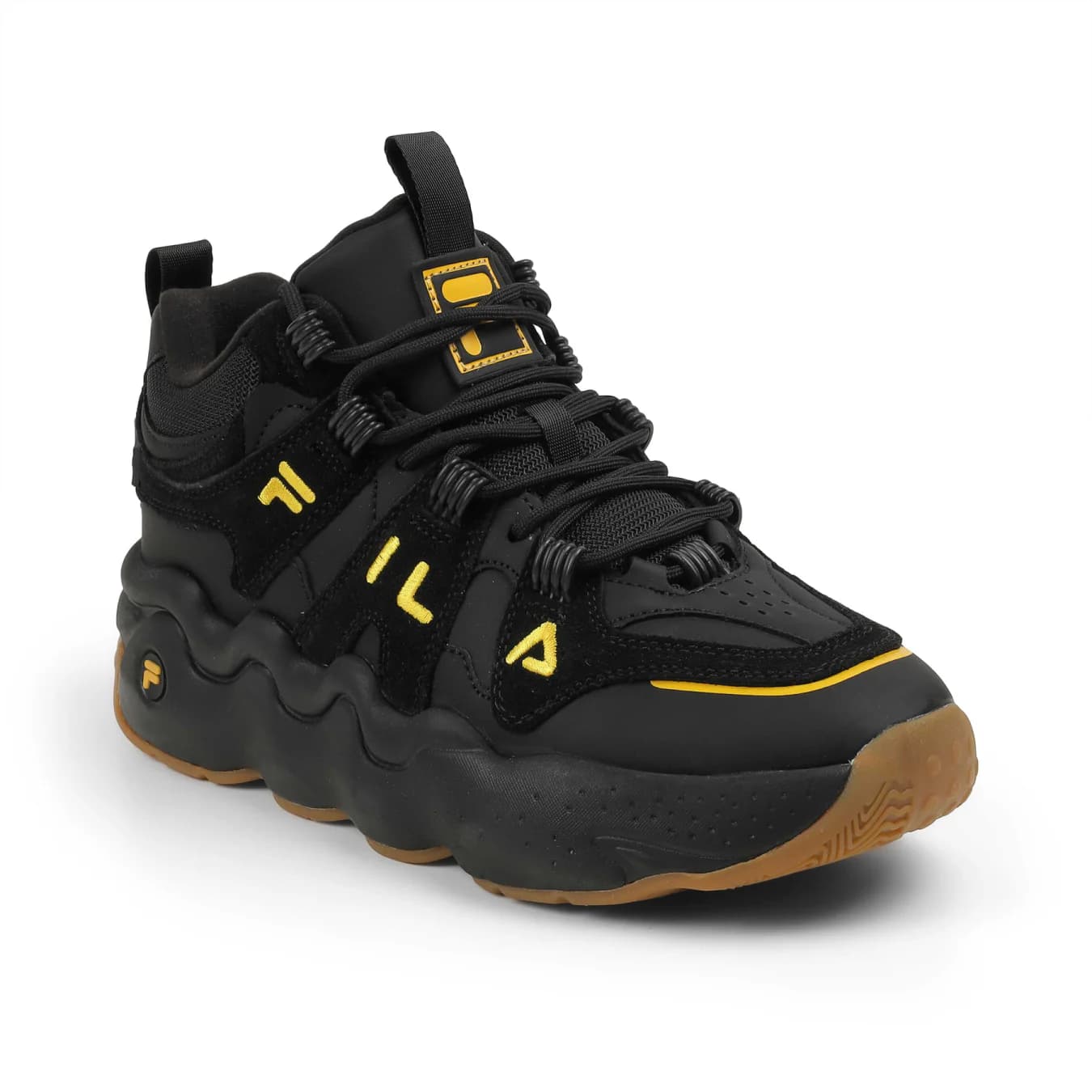 Unisex Black Casual Round Toe Lace-Up Sneakers