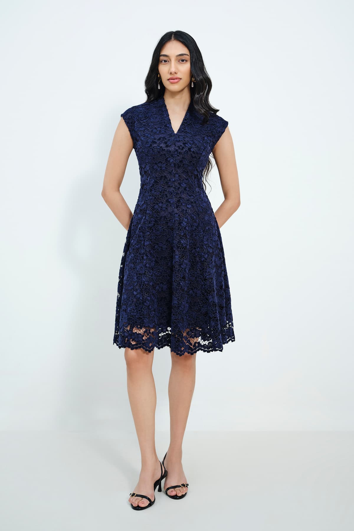 Women's Navy Party Sleeveless Dress