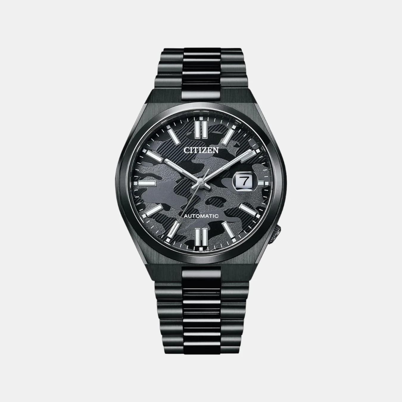 Tsuyosa Men's Automatic Black Dial Analog Stainless Steel Watch NJ0155-87E