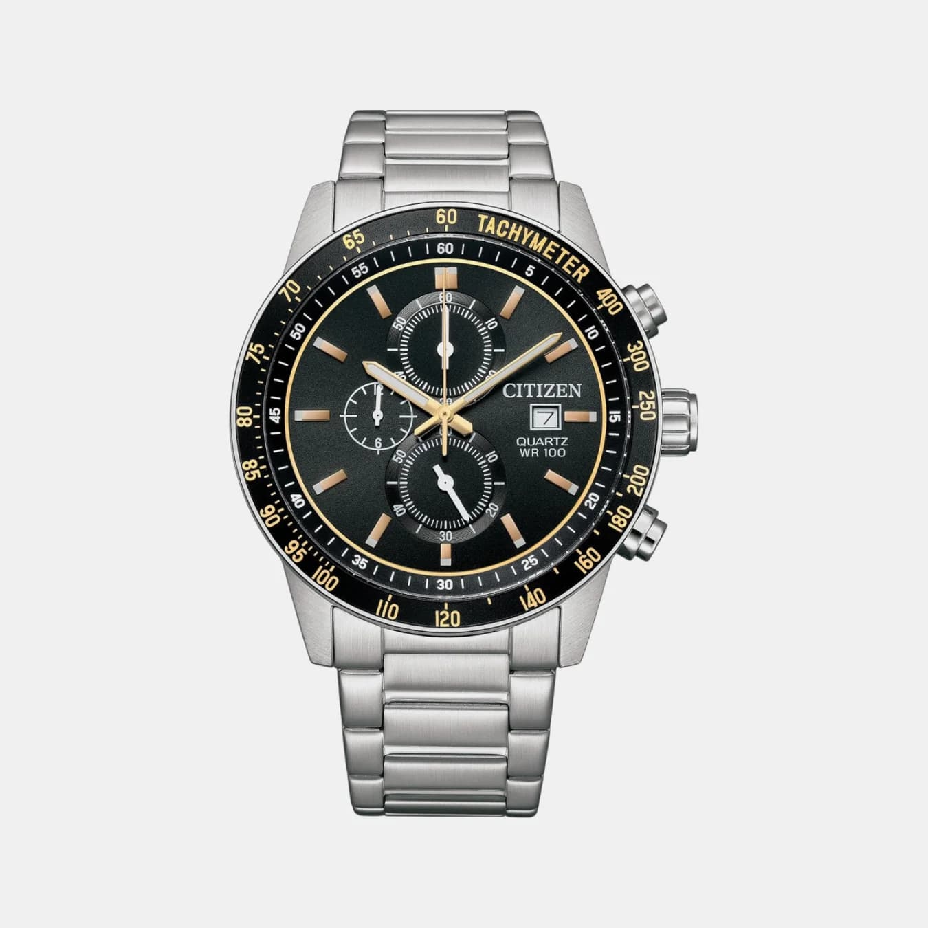Men's Quartz Black Dial Chronograph Stainless Steel Watch AN3681-57E