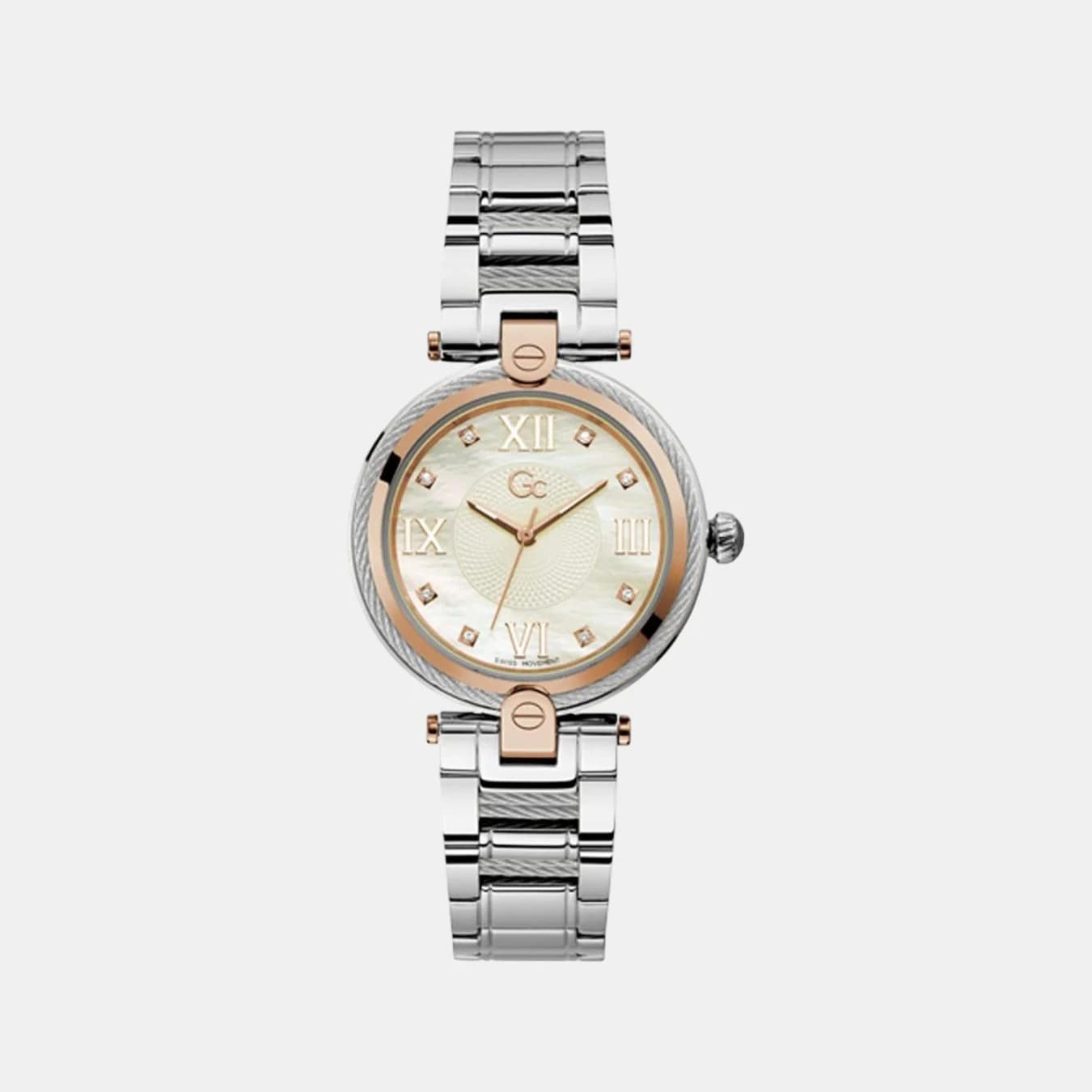 Fusion Cable Women's Quartz White Dial Analog Stainless Steel Watch Z15002L1MF