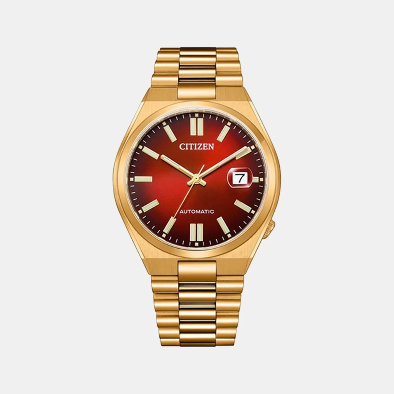 Tsuyosa Men's Automatic Red Dial Analog Stainless Steel Watch NJ0153-82X