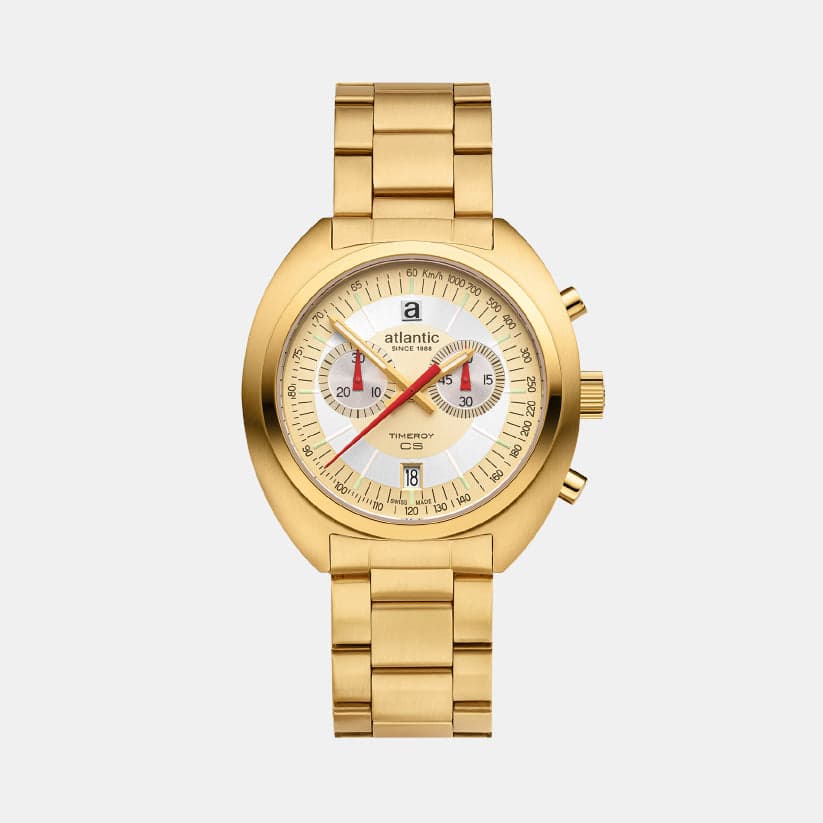 Men's Quartz Gold Dial Chronograph Stainless Steel Watch 70467.45.35