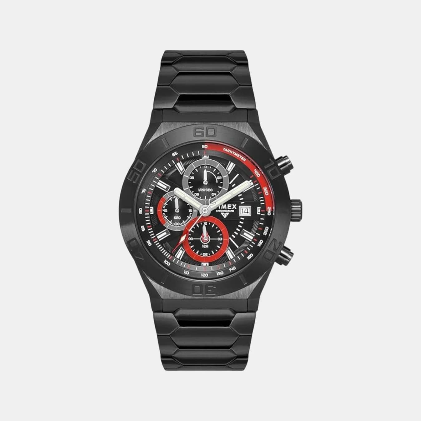 E Class Men's Quartz Black Dial Chronograph Stainless Steel Watch TWEG24902