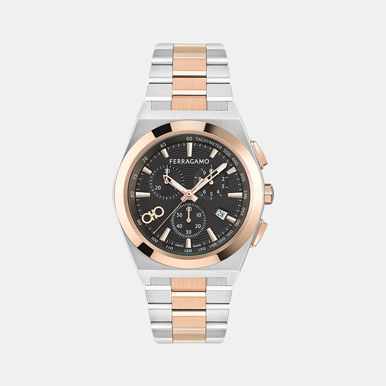 Men's Quartz Brown Dial Chronograph Stainless Steel Watch SFVA00524