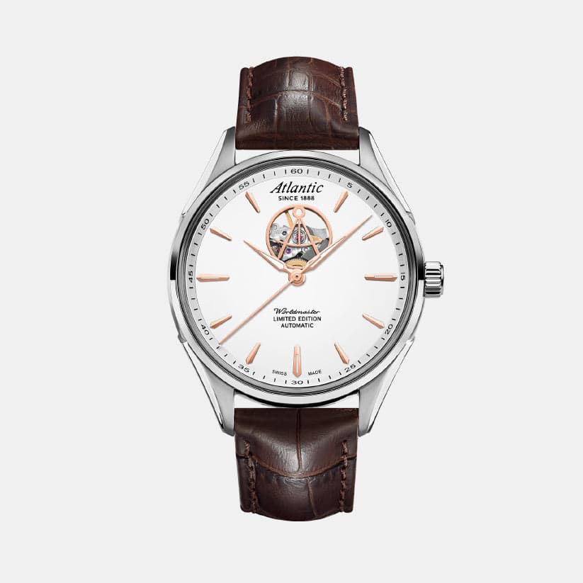 Worldmaster Open Heart Limited Edition Men's Automatic White Dial Analog Leather Watch 52780.41.21R