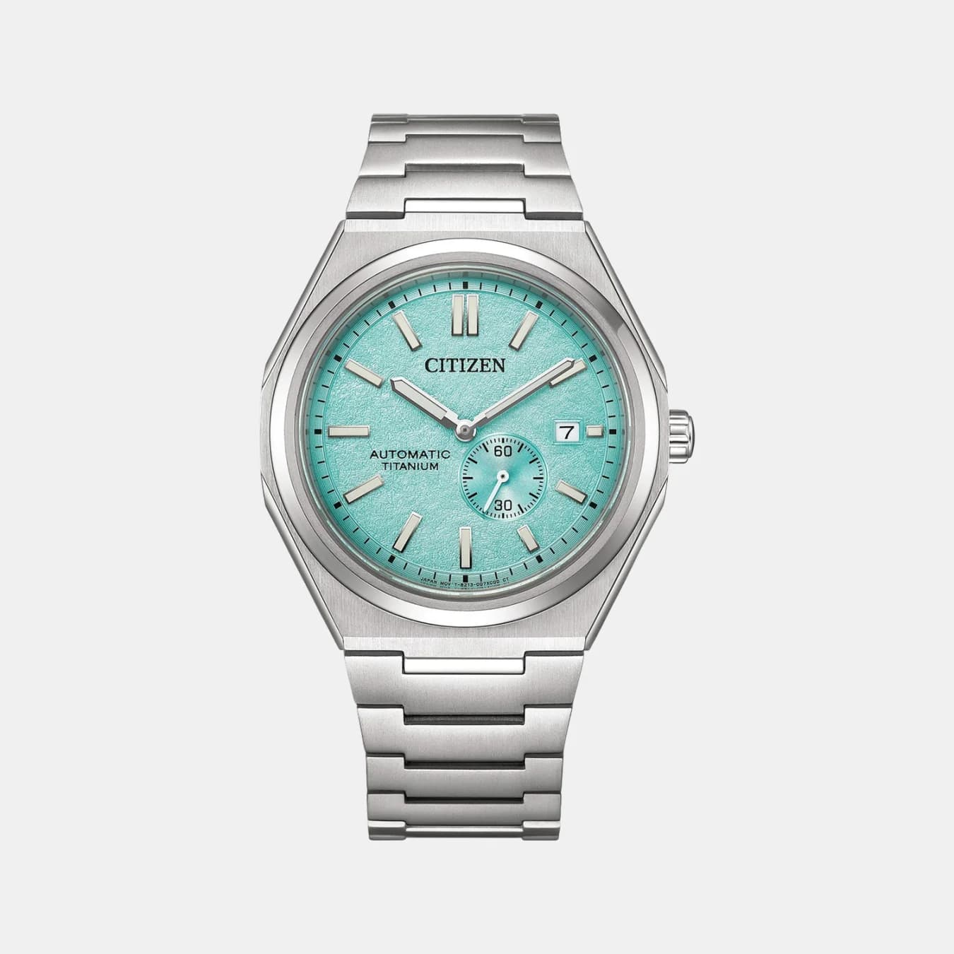 Men's Automatic Light Blue Dial Analog Stainless Steel Watch NJ0180-80M