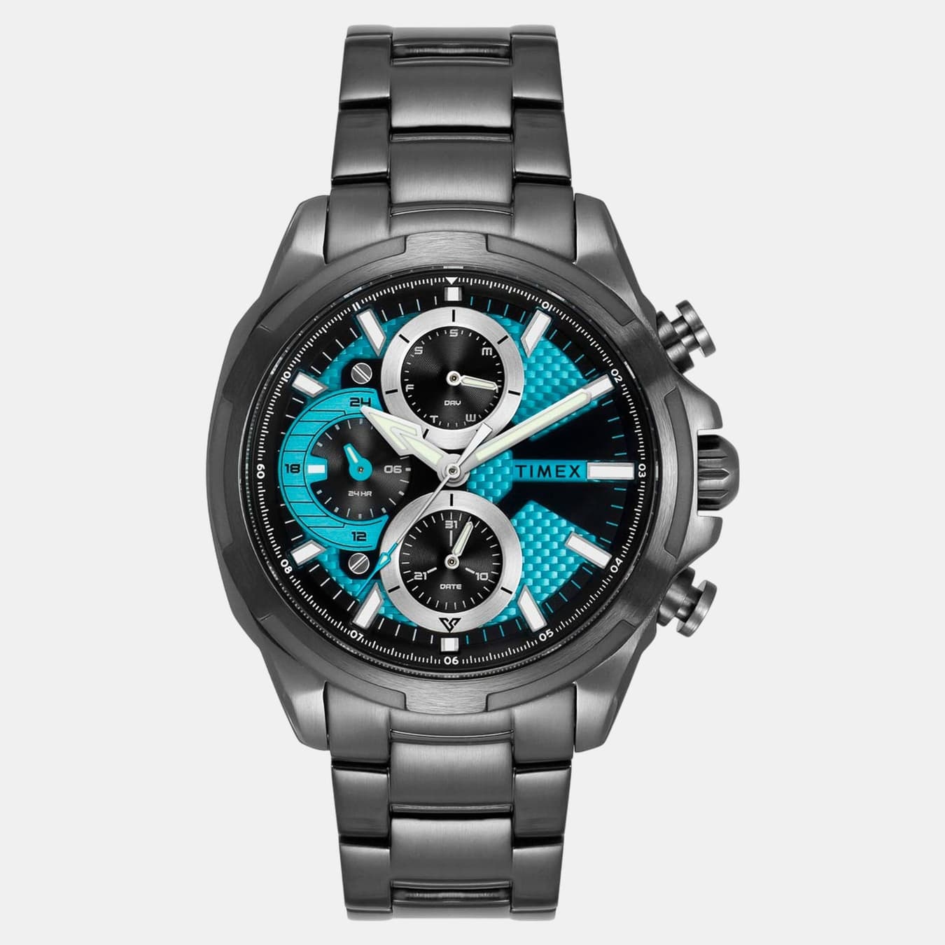 E Class Men's Quartz Dual Tone Dial Multi-Function Stainless Steel Watch TWEG25002