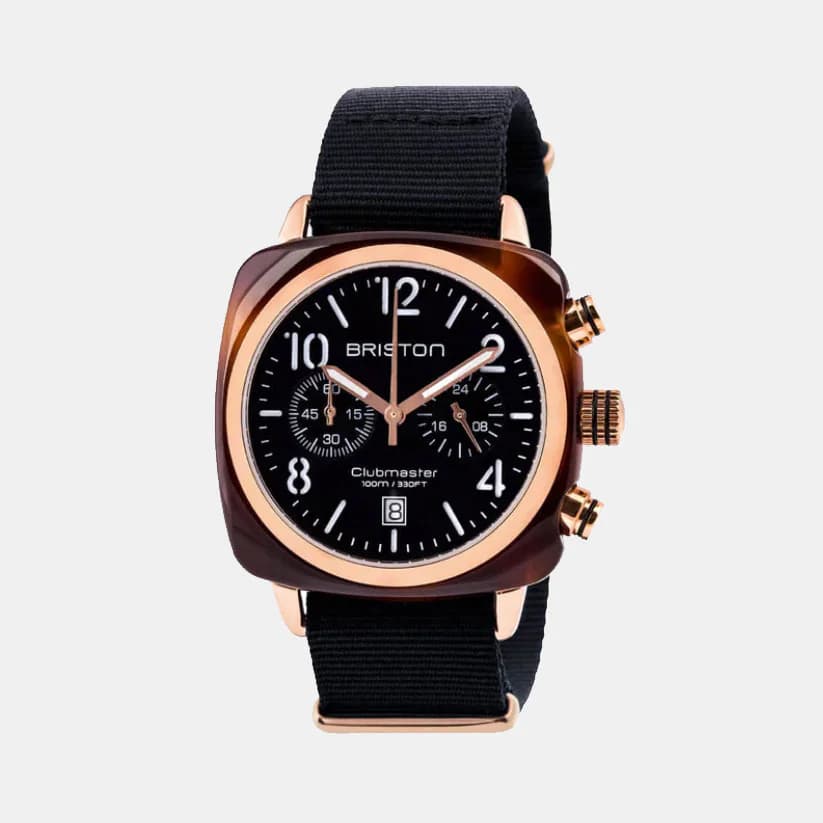 Clubmaster Classic Men's Quartz Black Dial Chronograph NATO Watch 14140.PRA.T.1.NB