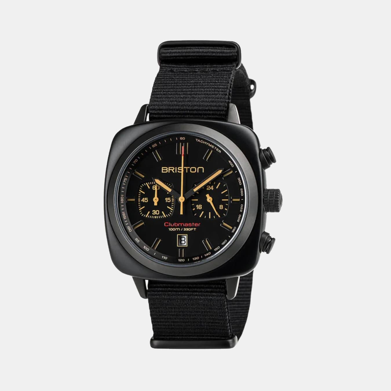Clubmaster Sport Men's Quartz Matt Black Dial Chronograph NATO Watch 18142.PBAM.BS.4.NB