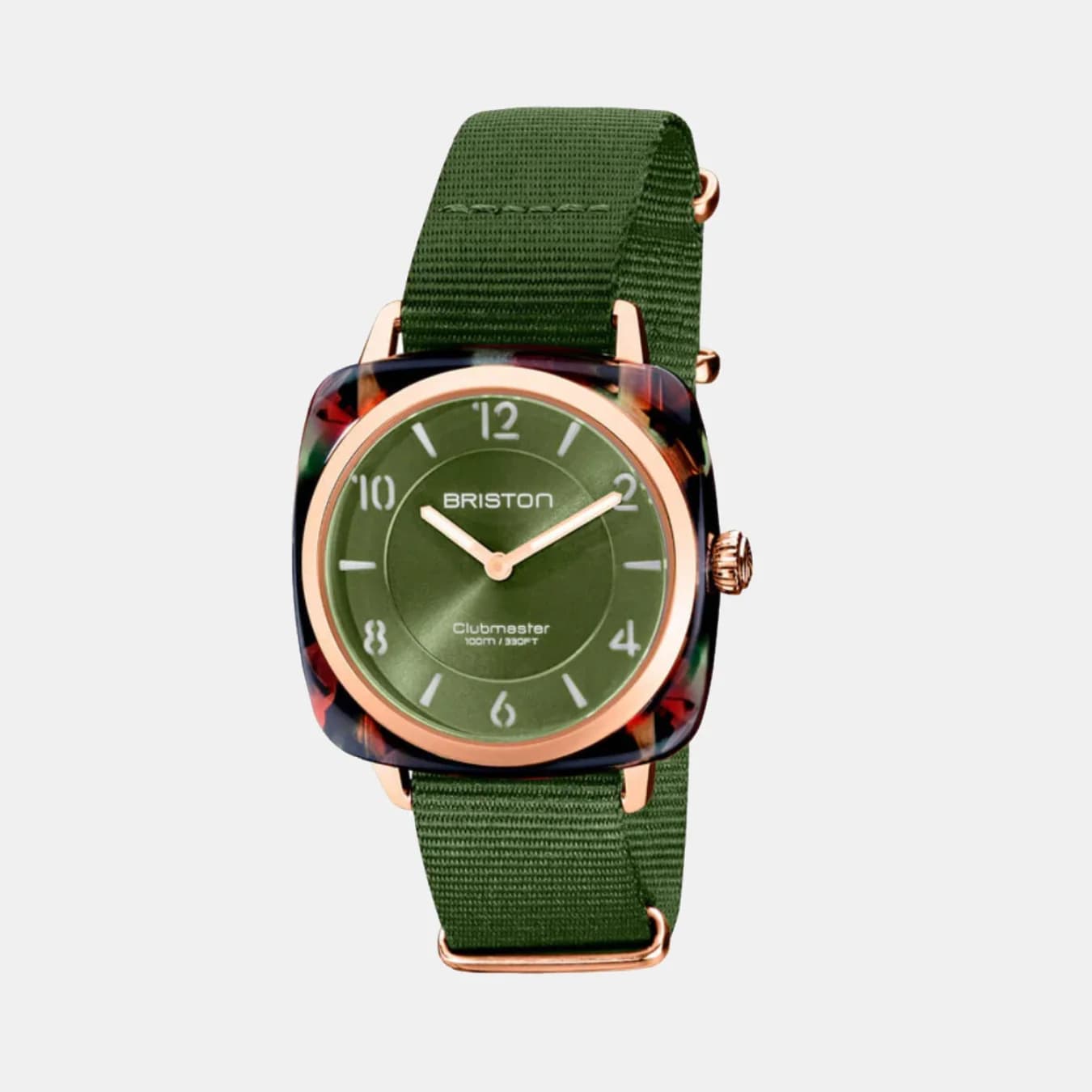 Clubmaster Chic Women's Quartz Olive Green Dial Analog NATO Watch 21536.PRA.UG.26.NOL