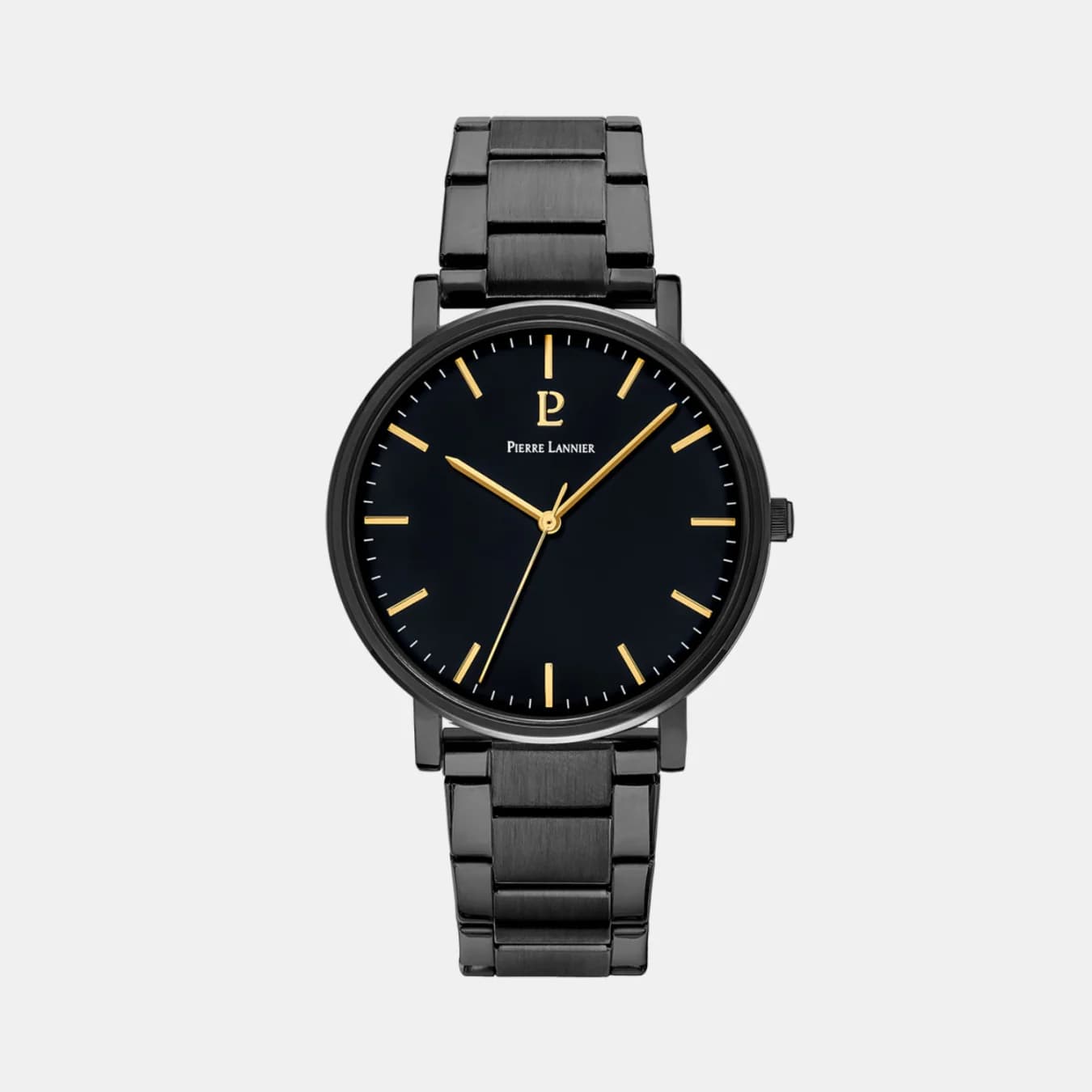 Essential Men's Quartz Black Dial Analog Stainless Steel Watch 252G439