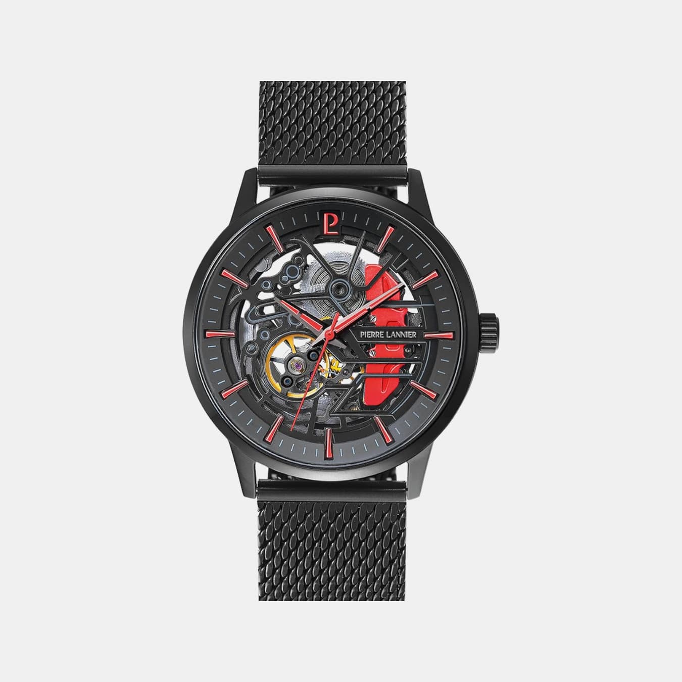 Paddock Men's Automatic Black Dial Analog Mesh Watch 345A459