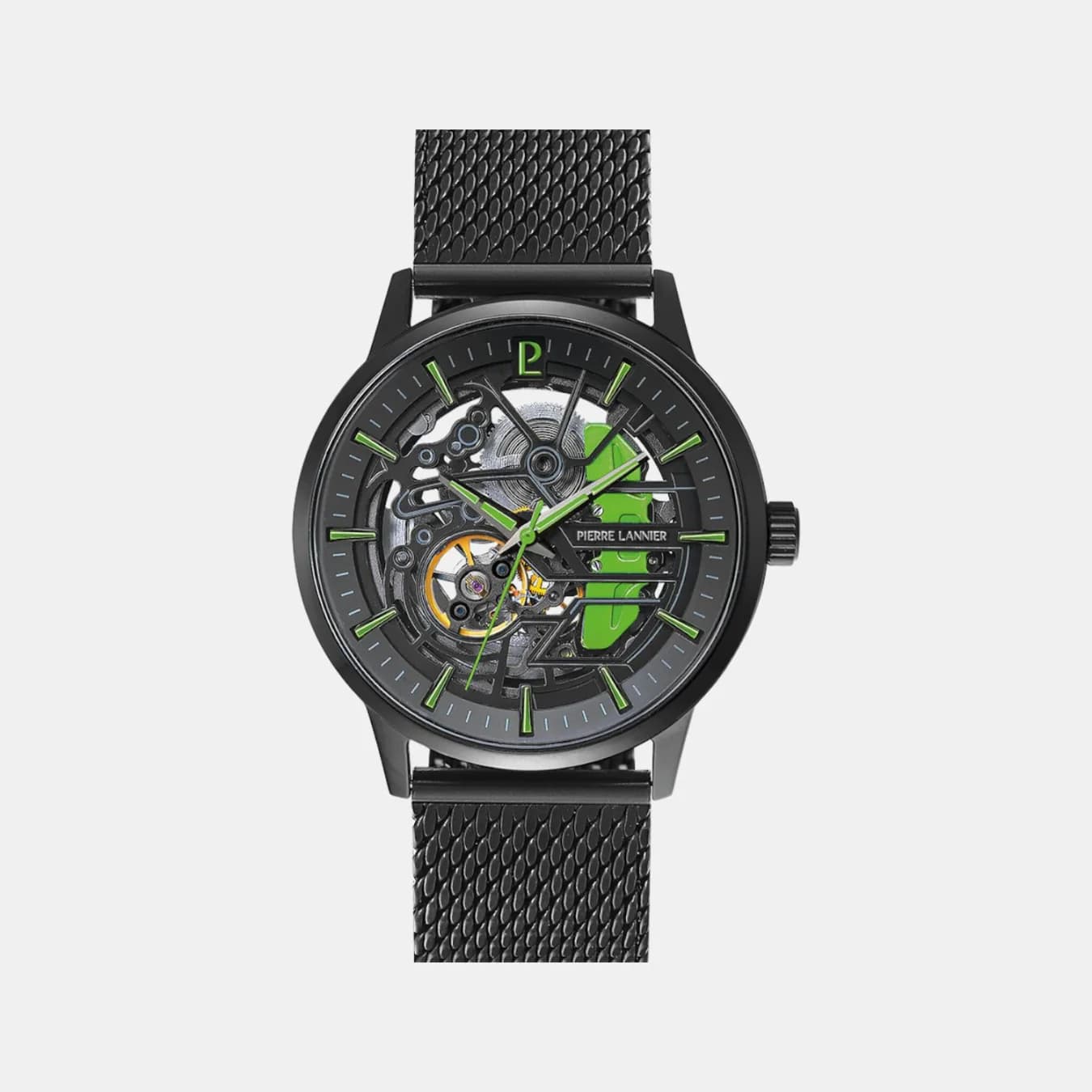Paddock Men's Automatic Black Dial Analog Mesh Watch 345A479