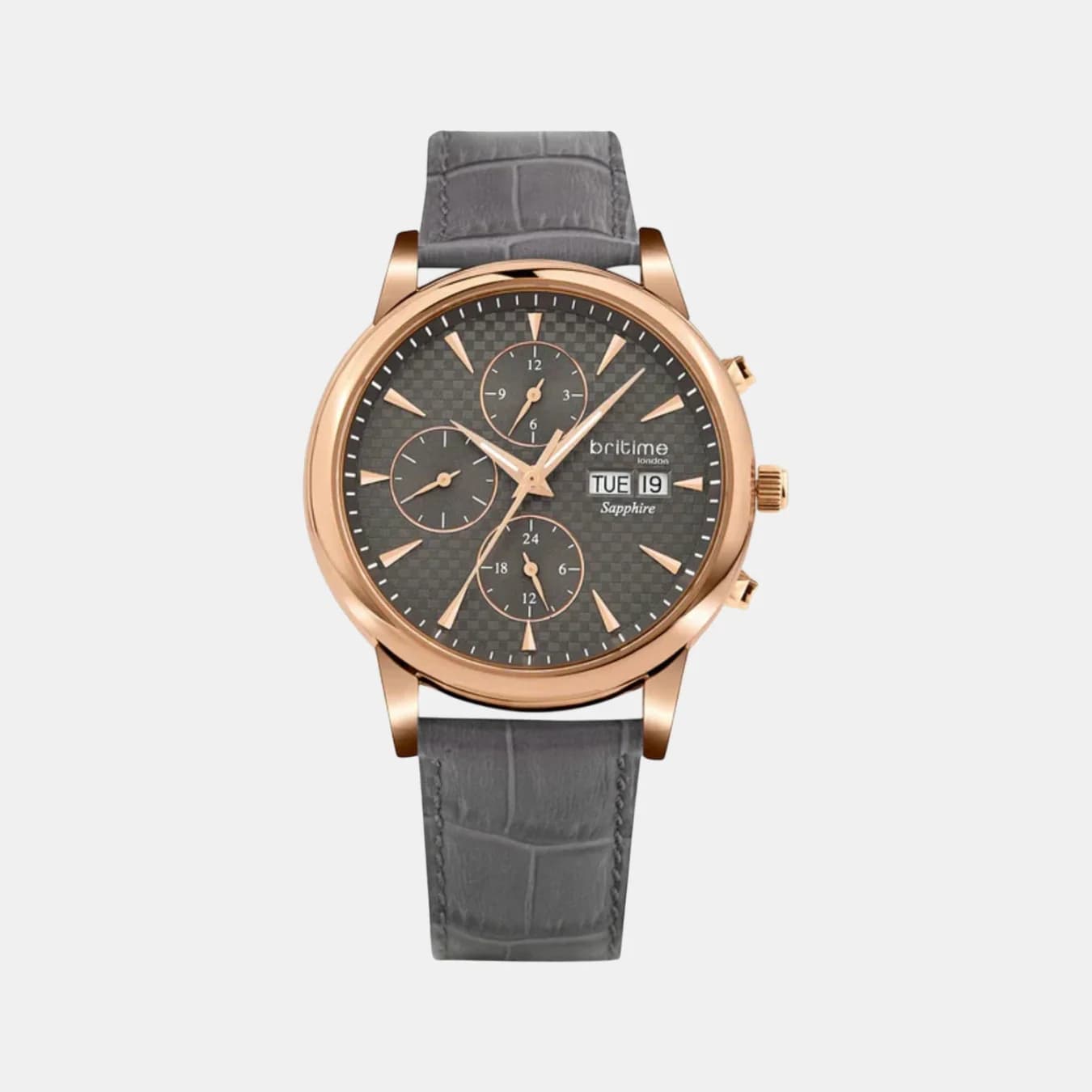 Men's Automatic Grey Dial Analog Leather Watch 928-L31509