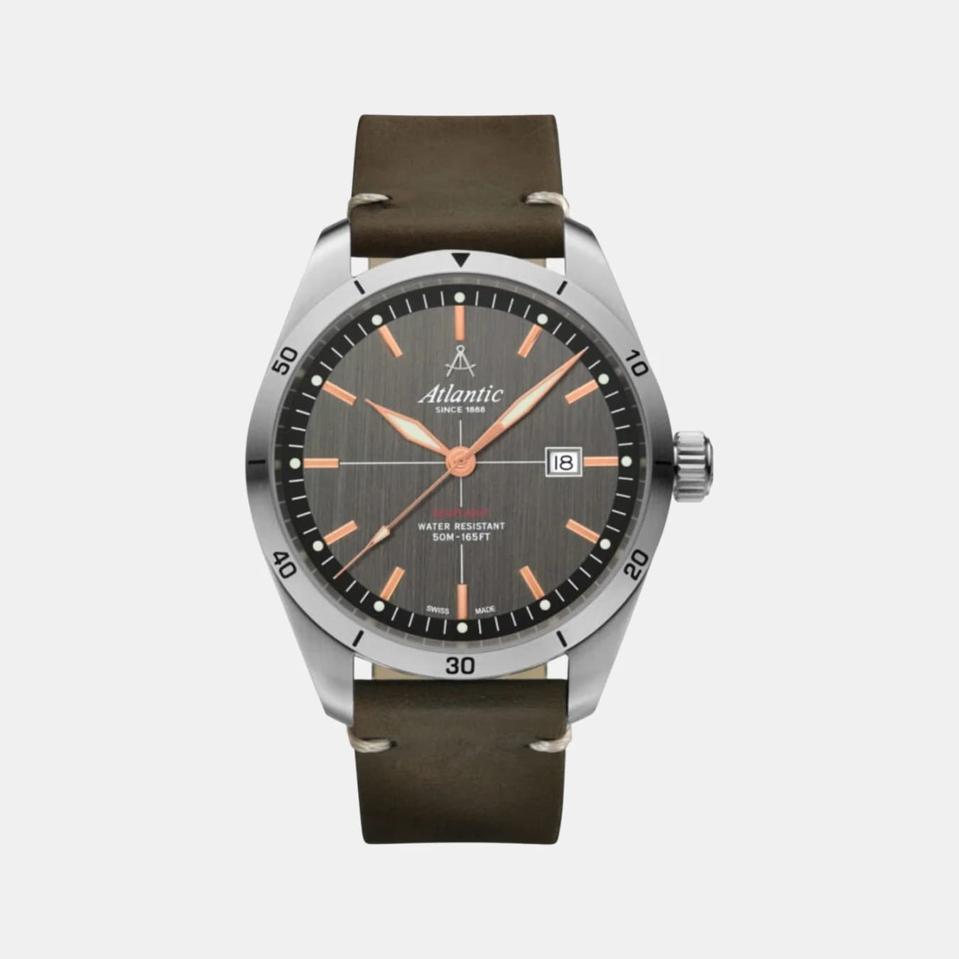 Men's Quartz Grey Dial Analog Leather Watch 70351.41.41R