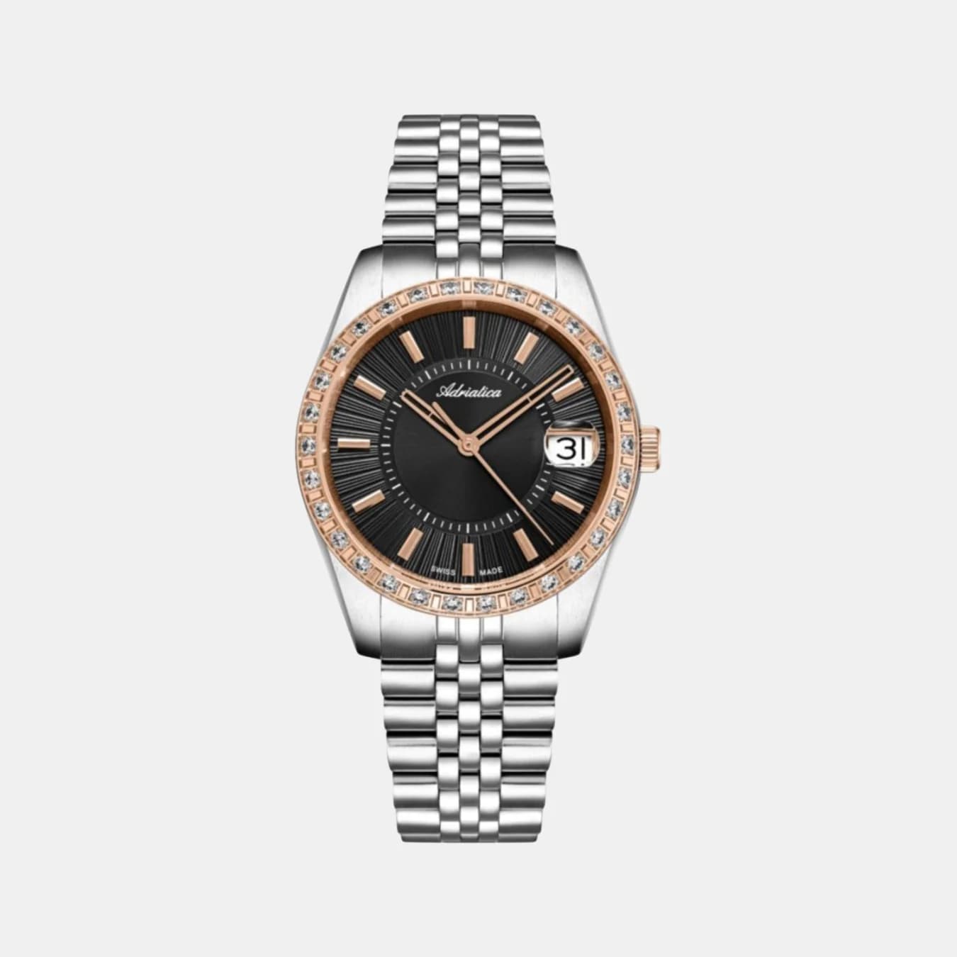 Precious Women's Quartz Black Dial Analog Stainless Steel Watch A3801.R116QZ