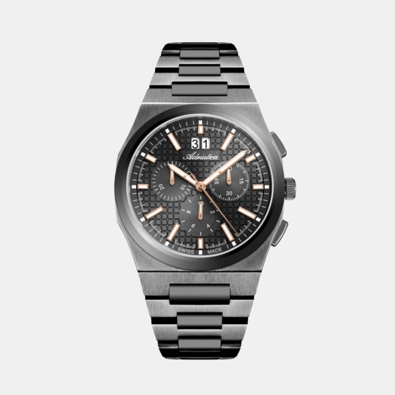 Men's Quartz Gun Dial Chronograph Stainless Steel Watch A8326.S1R6CH