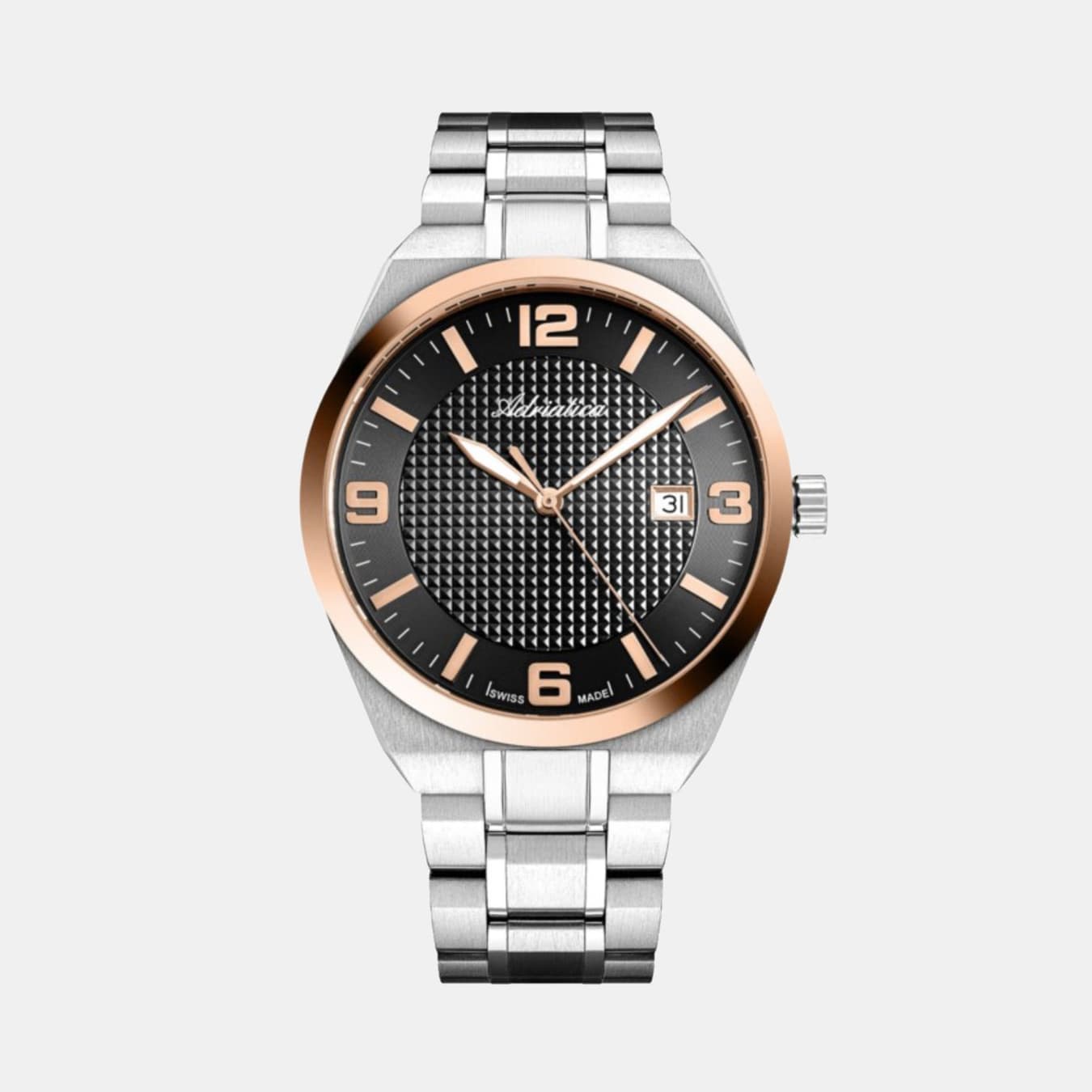 Men's Quartz Gun Dial Analog Stainless Steel Watch A8343.R156Q