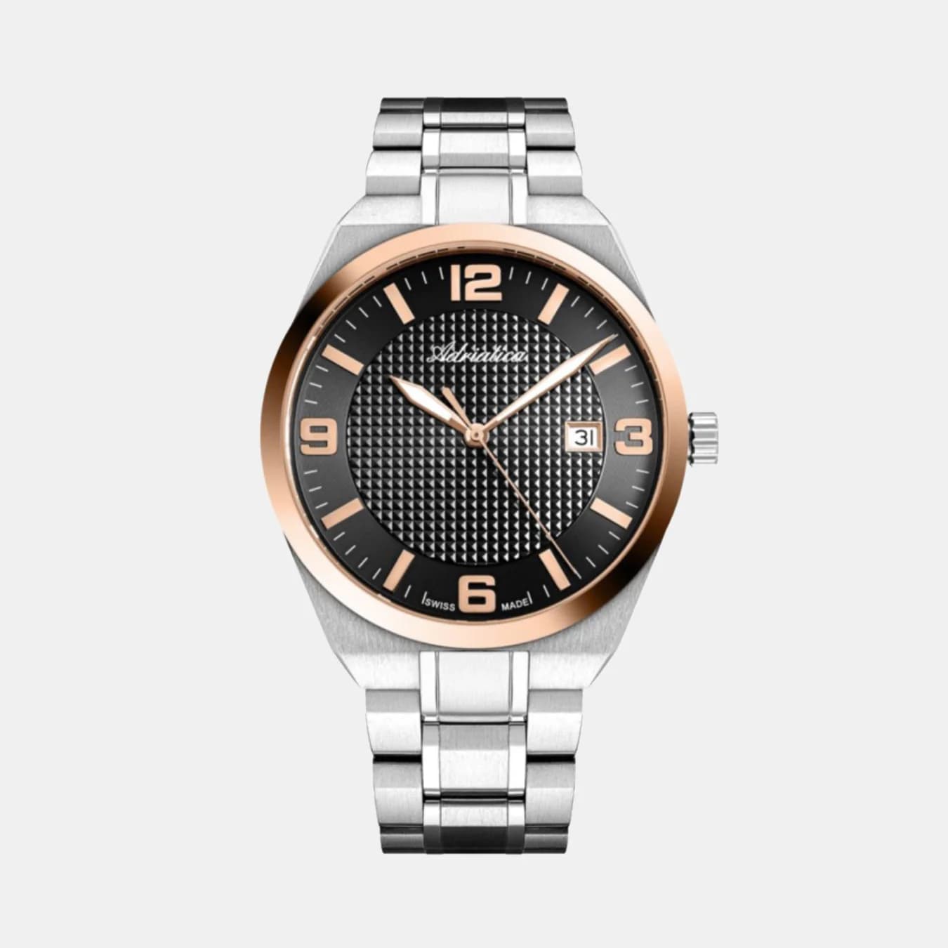 Men's Quartz Gun Dial Analog Stainless Steel Watch A8343.R156Q