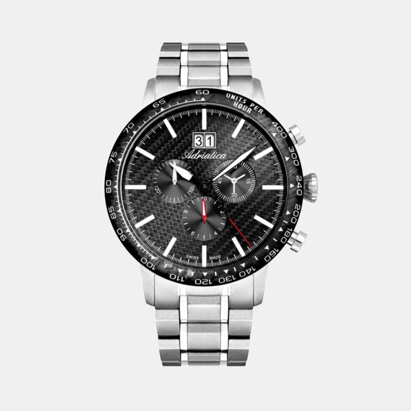 Men's Quartz Black Dial Chronograph Stainless Steel Watch A8383.4114CH