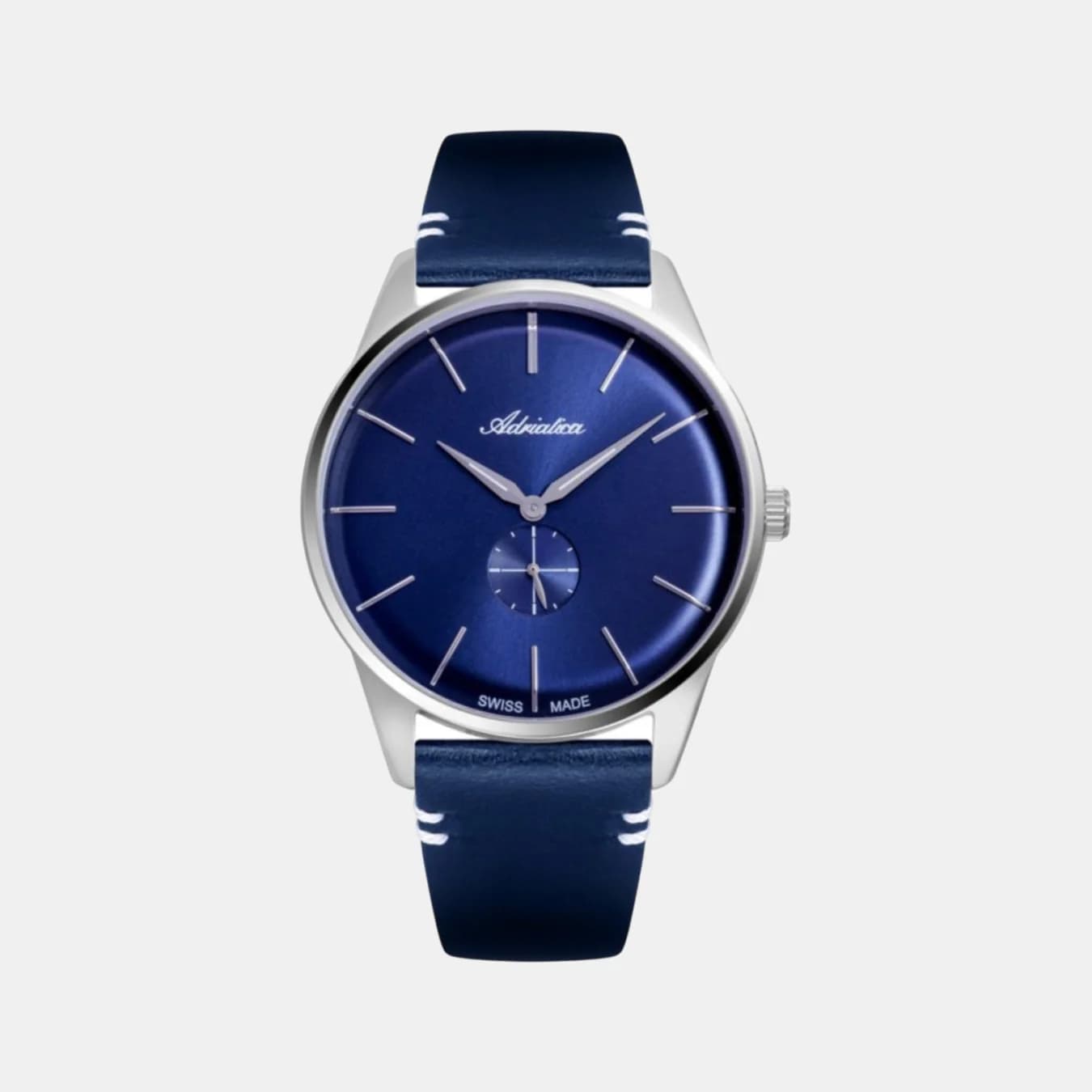 Men's Quartz Blue Dial Analog Leather Watch A8264.5215Q
