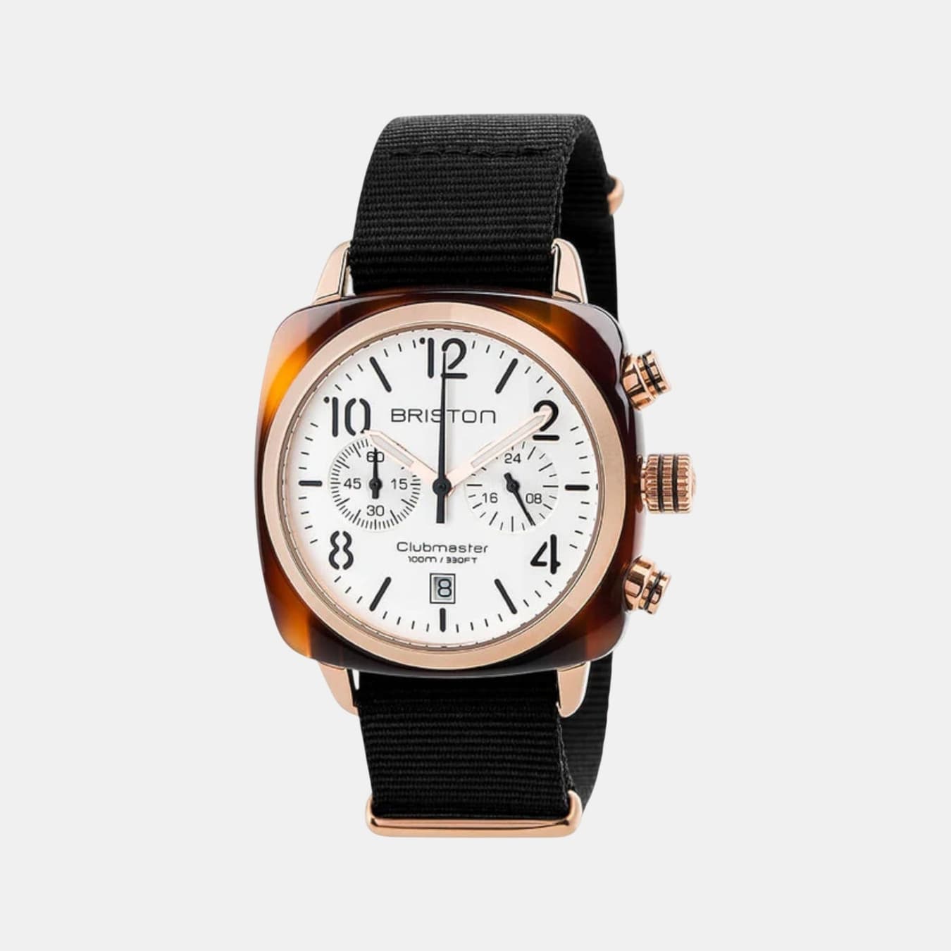 Clubmaster Classic Unisex Quartz White Dial Chronograph NATO Watch 17140.PRA.T.2.NB