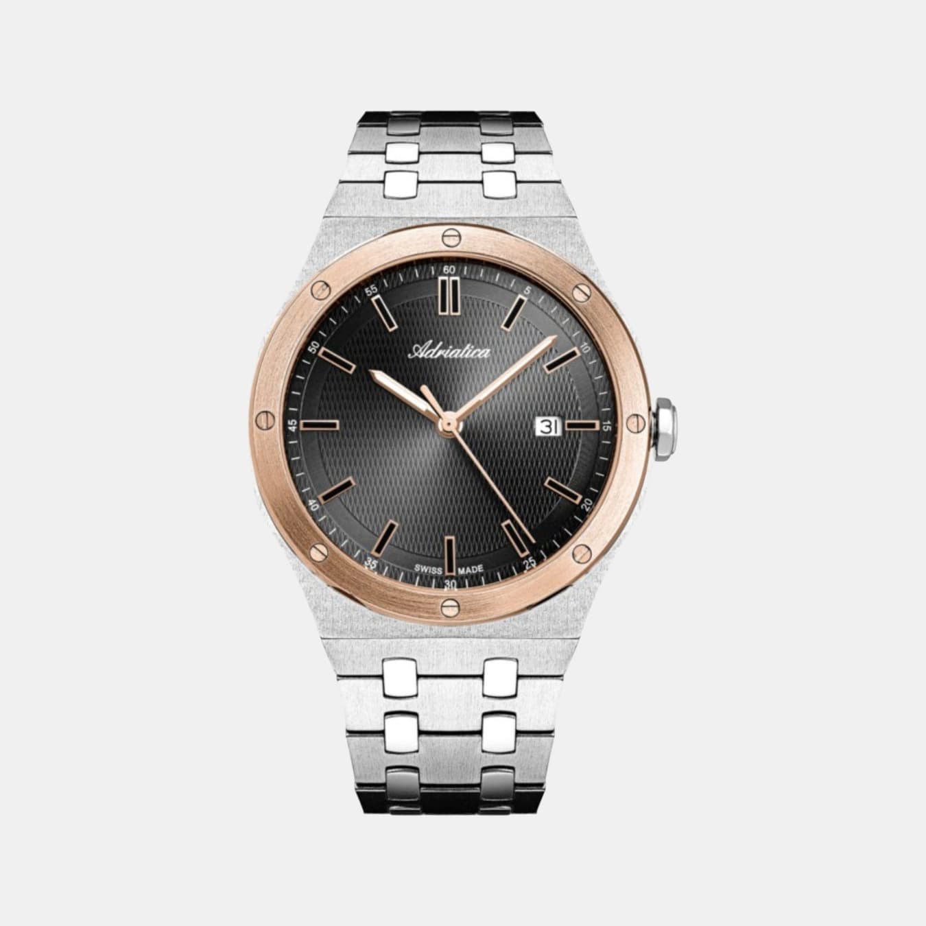 Men's Quartz Gun Dial Analog Stainless Steel Watch A8337.R116Q